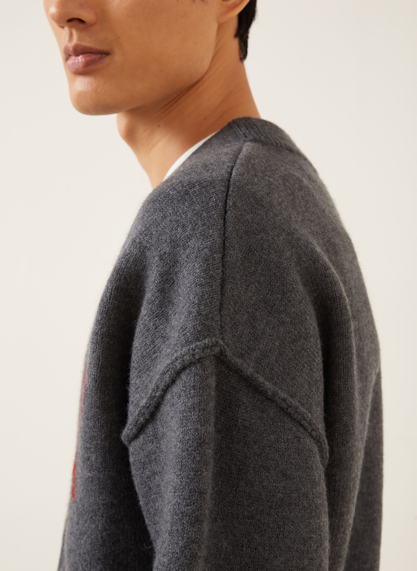 AMI PARIS Strickjacke: DUNKELGRAU