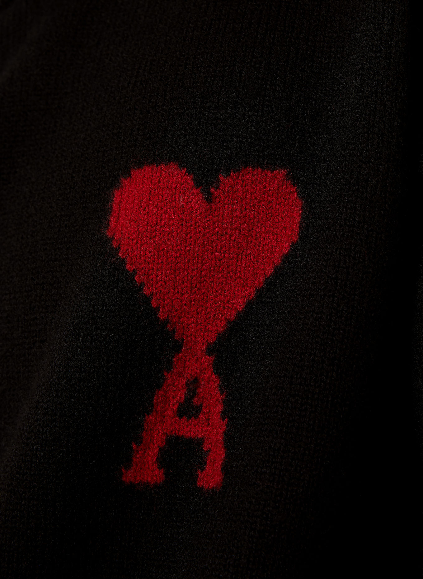 AMI PARIS Rollkragenpullover: SCHWARZ / ROT