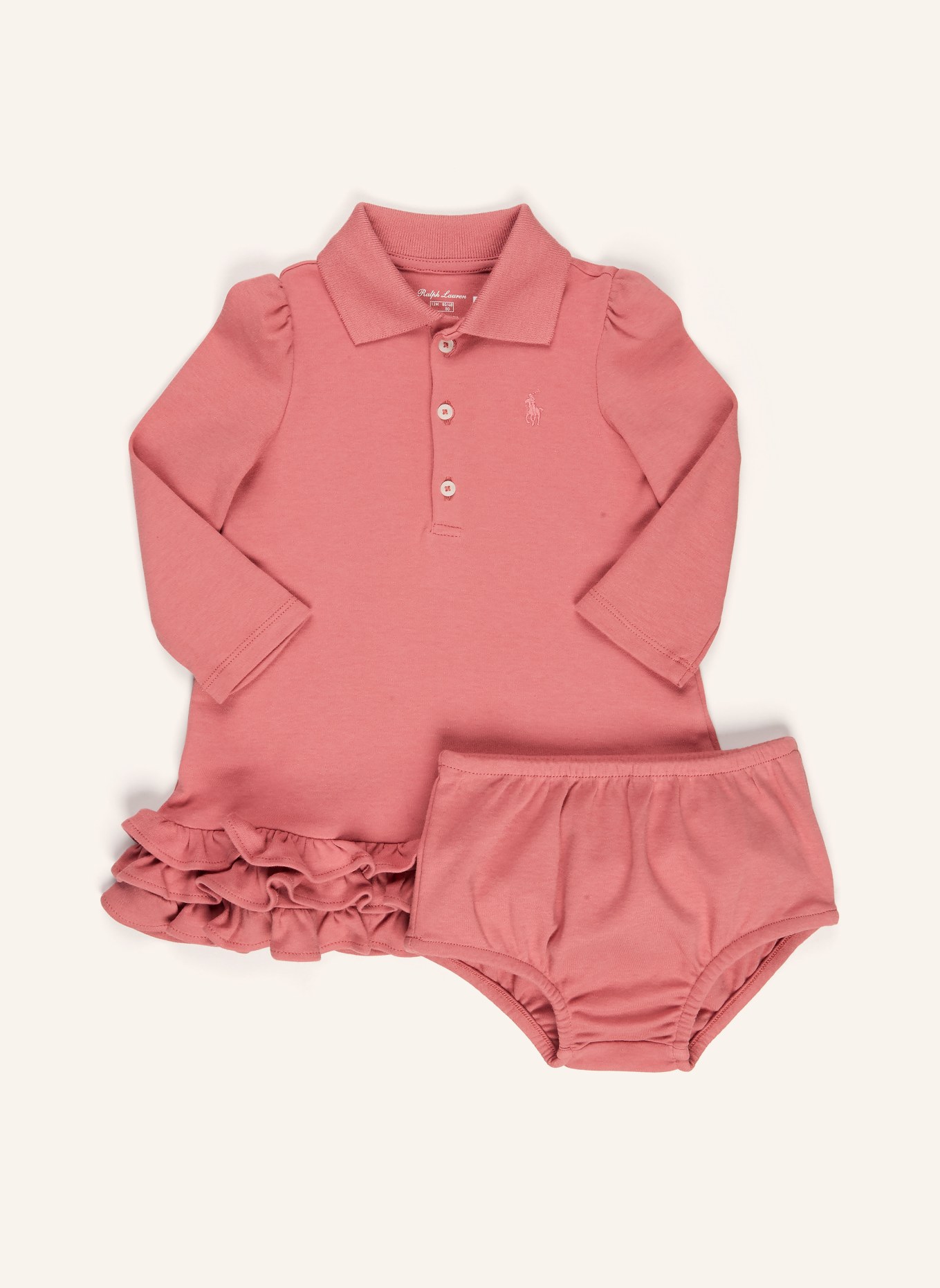 POLO RALPH LAUREN Set: rochie polo cu volane și pantaloni: ROZ