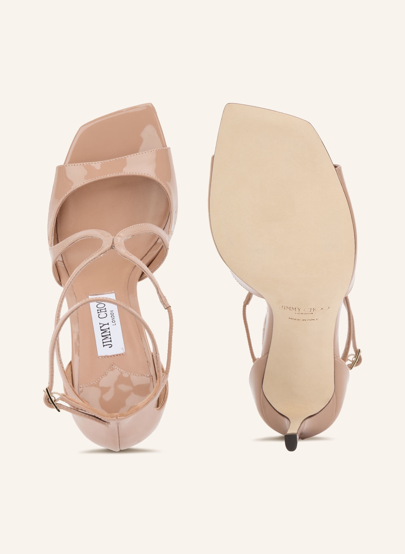 JIMMY CHOO Lakované sandály AIZA 95: RŮŽOVÁ