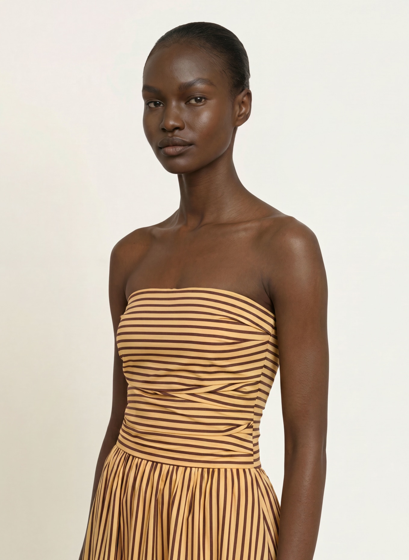 FAITHFULL THE BRAND Off-shoulder jurk VERA: LICHTBRUIN / BRUIN