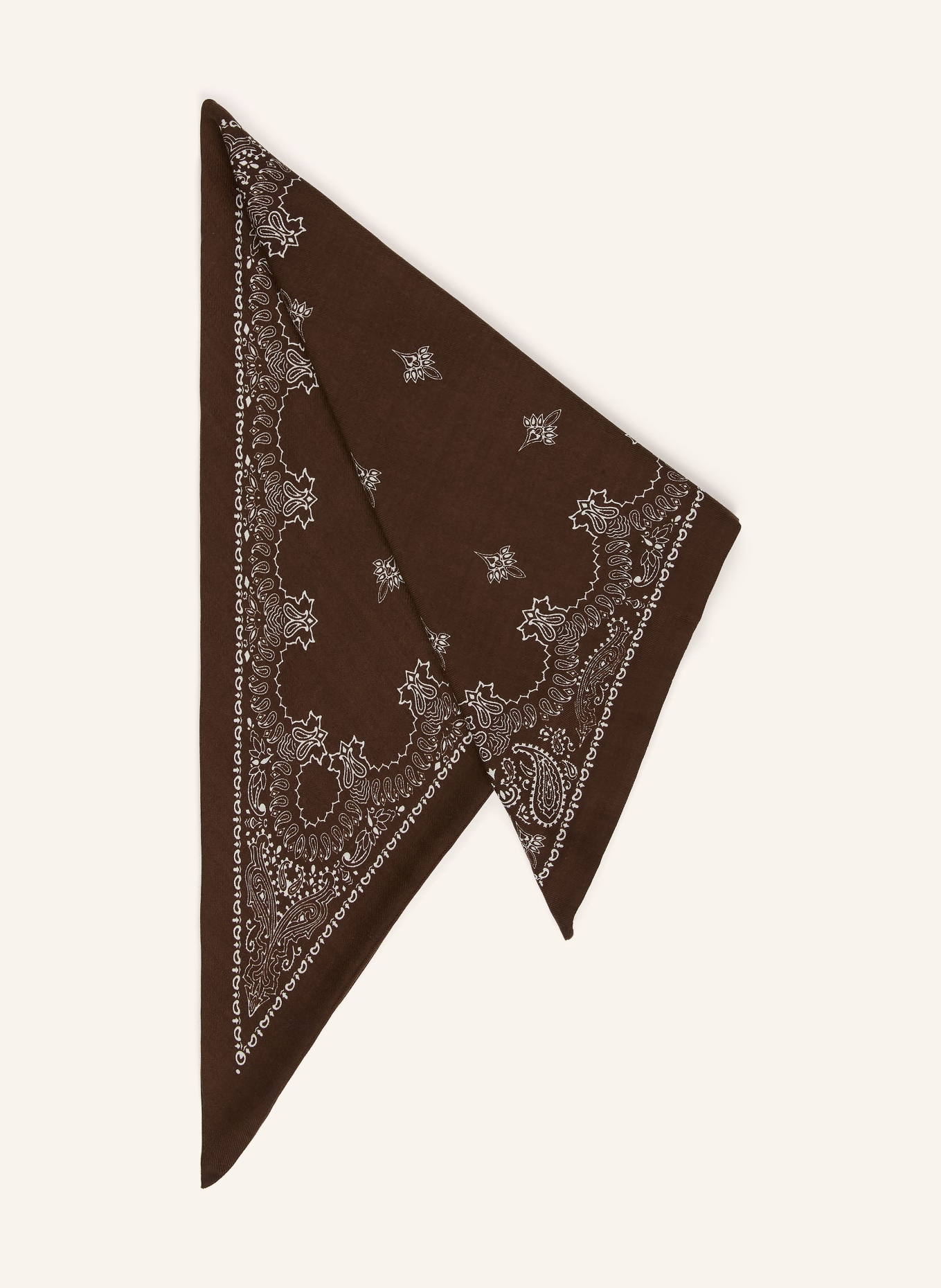 destin foulard triangulaire: MARRON FONCÉ / CRÈME