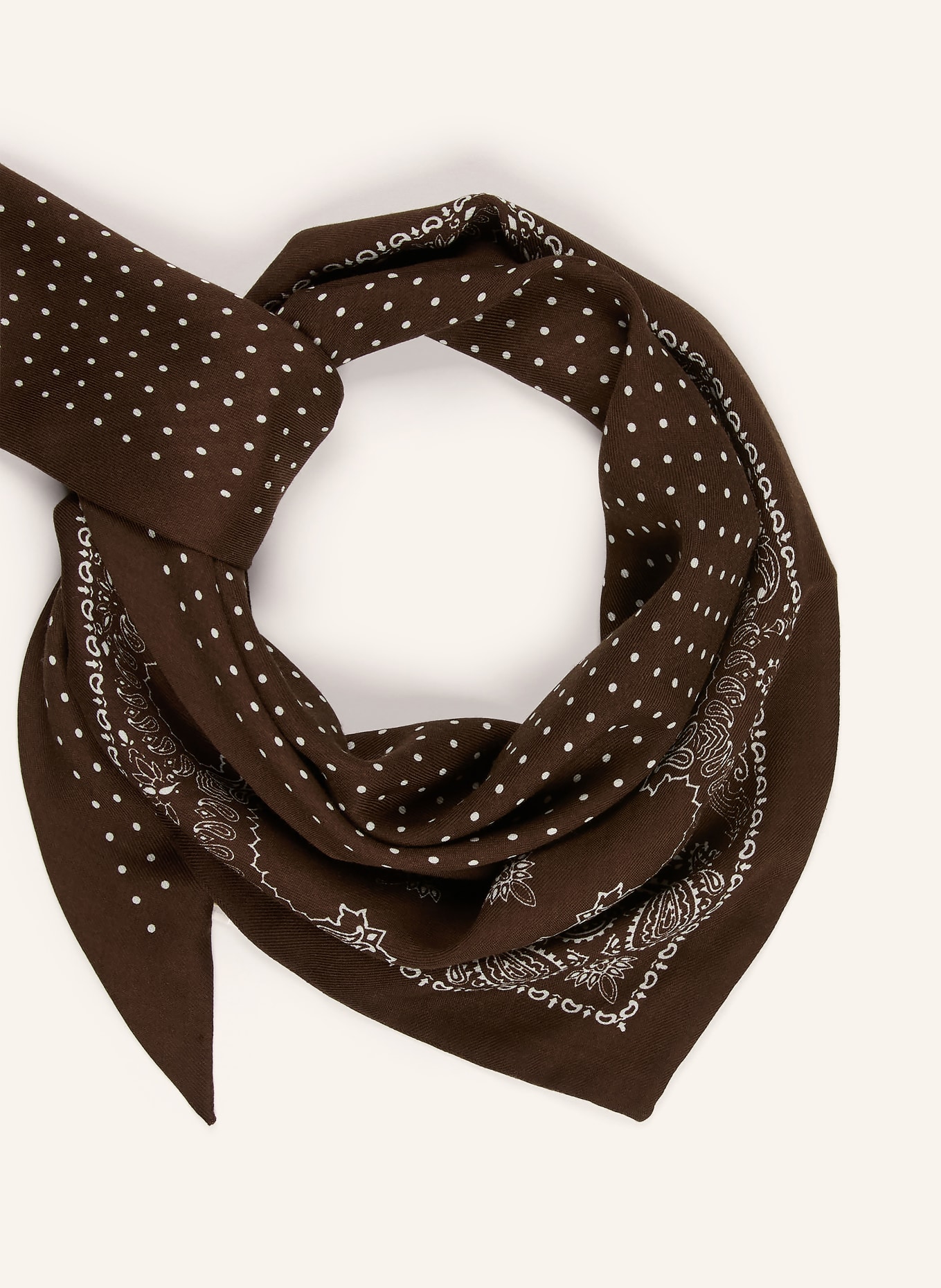 destin foulard triangulaire: MARRON FONCÉ / CRÈME