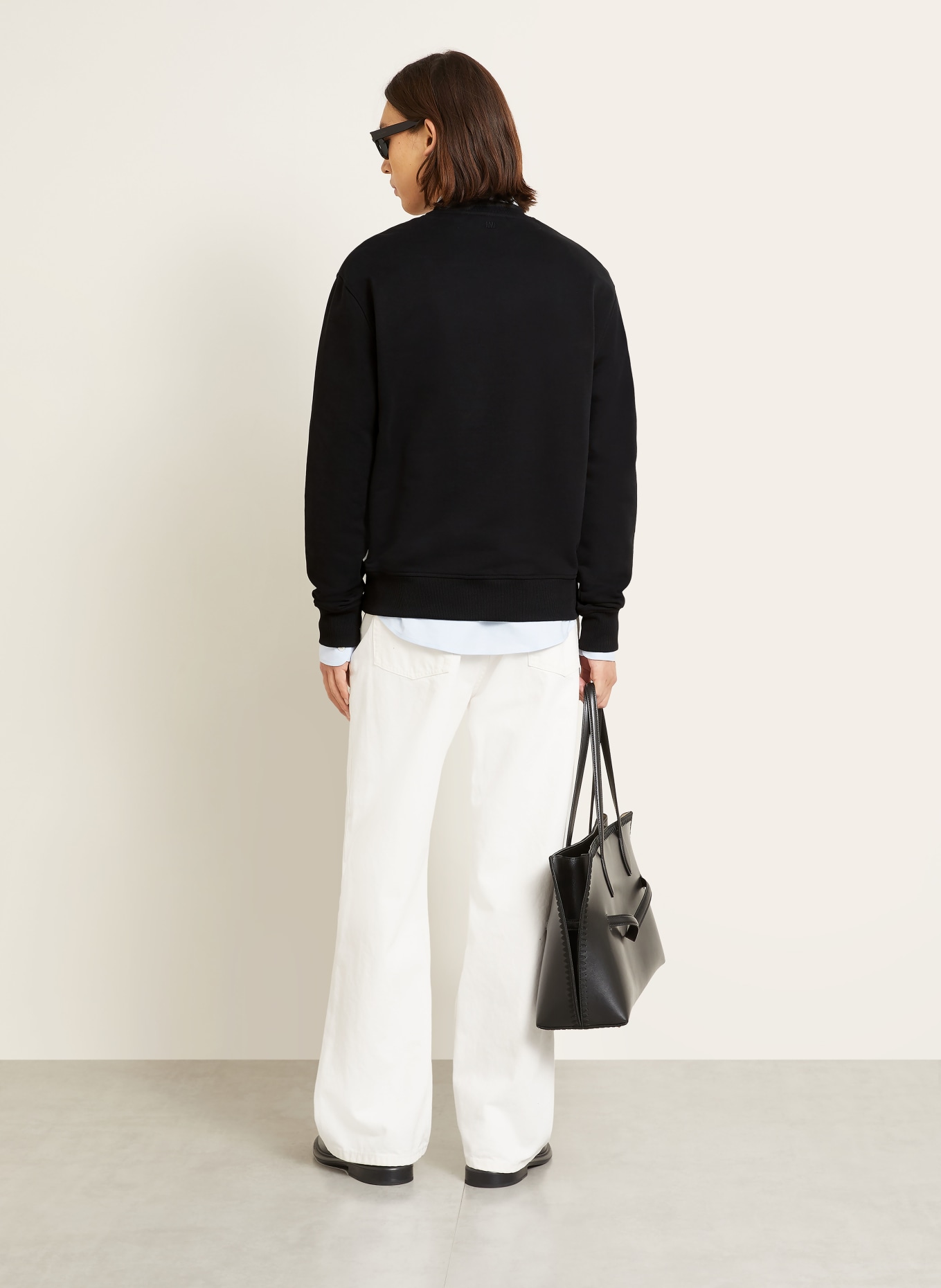 AMI PARIS Sweatshirt MOLLETON: SCHWARZ / WEISS