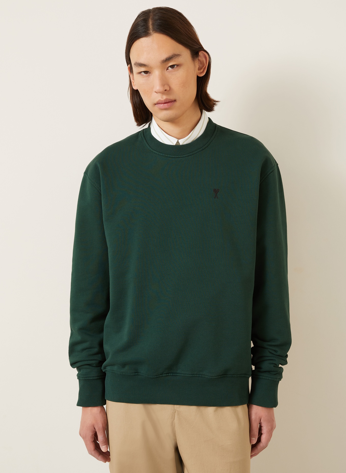 AMI PARIS Sweatshirt MOLLETON: DUNKELGRÜN