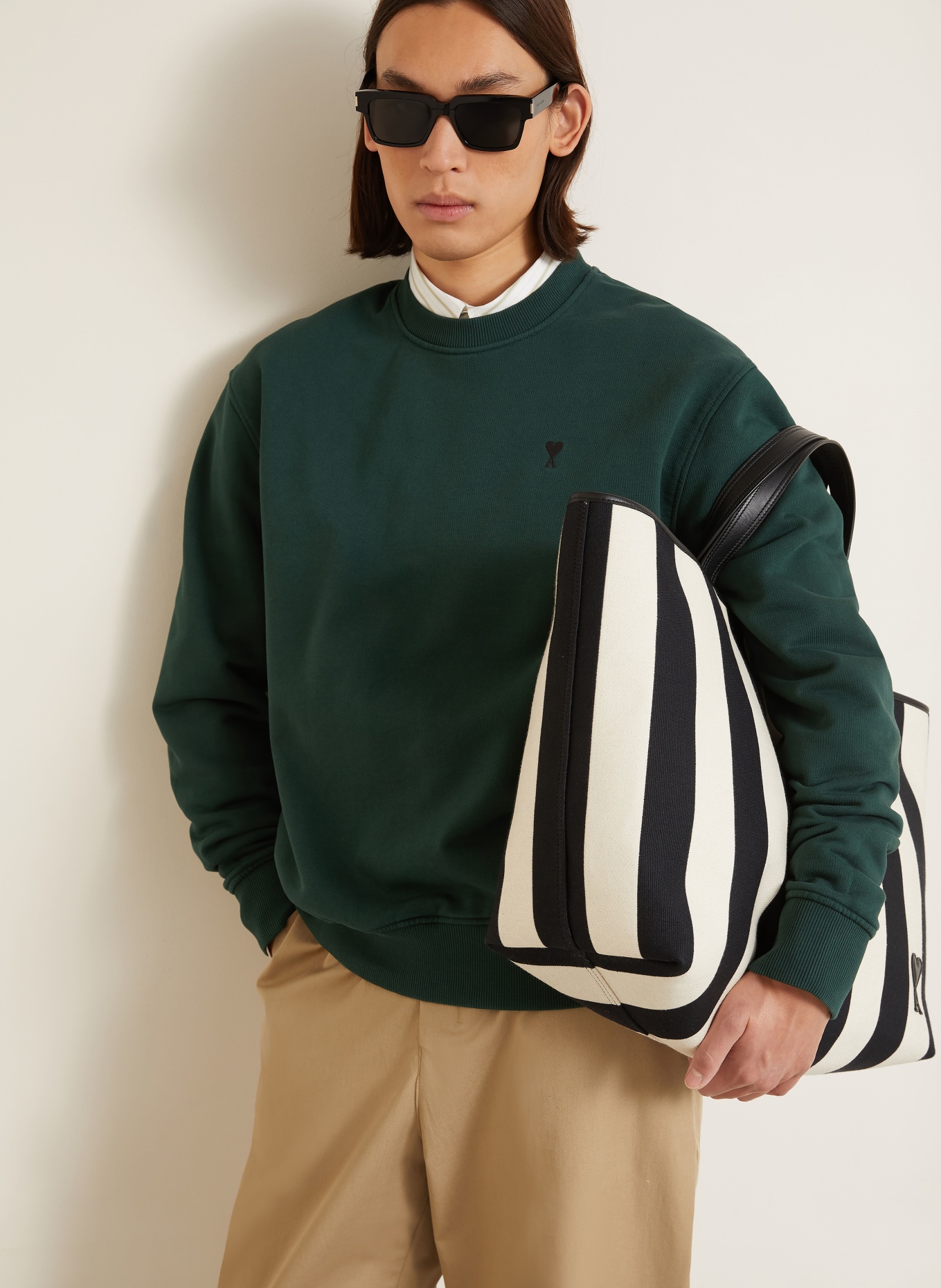 AMI PARIS Sweatshirt MOLLETON: DUNKELGRÜN
