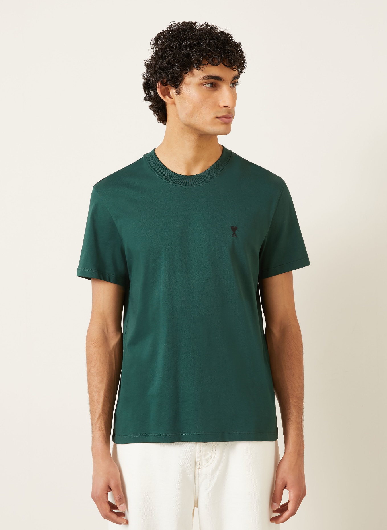 AMI PARIS T-shirt: DONKERGROEN