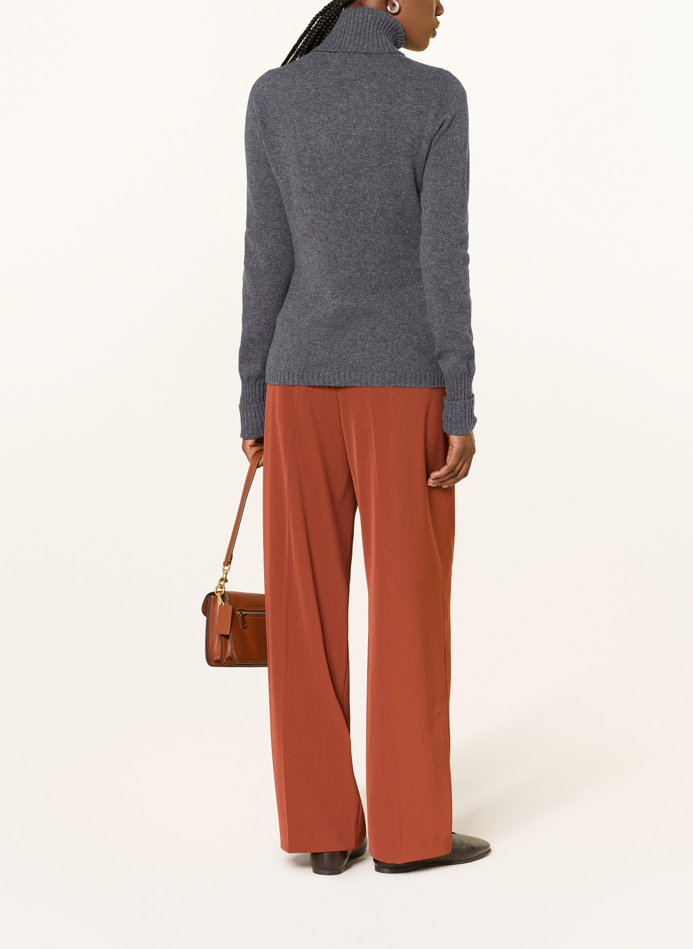 FTC CASHMERE Pull à col roulé en cachemire: GRIS