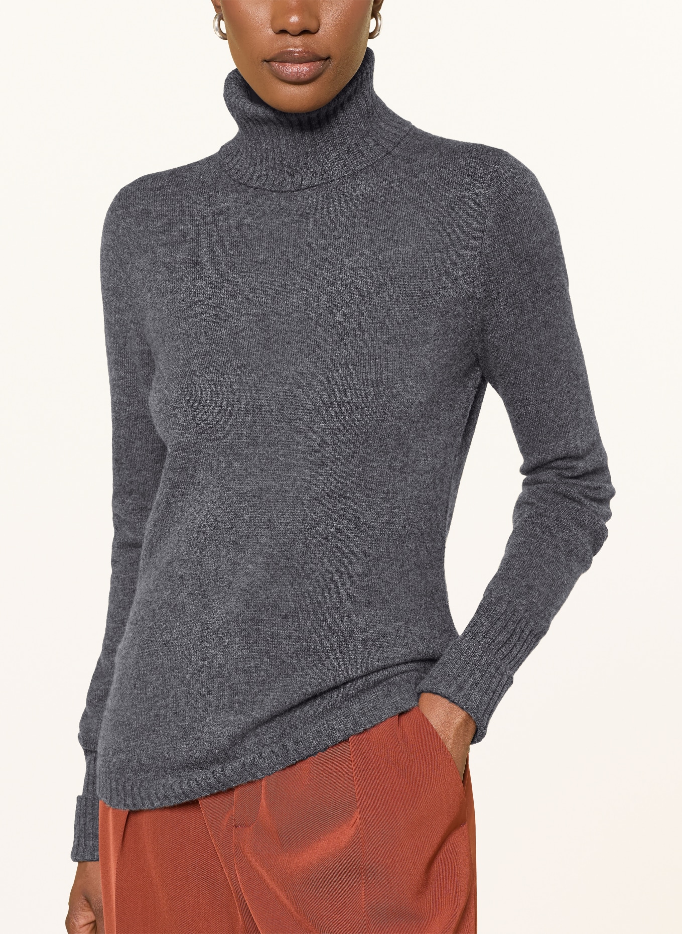 FTC CASHMERE Pull à col roulé en cachemire: GRIS