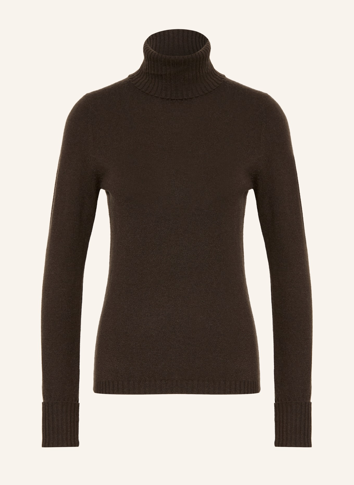 FTC CASHMERE Pull à col roulé en cachemire: MARRON FONCÉ