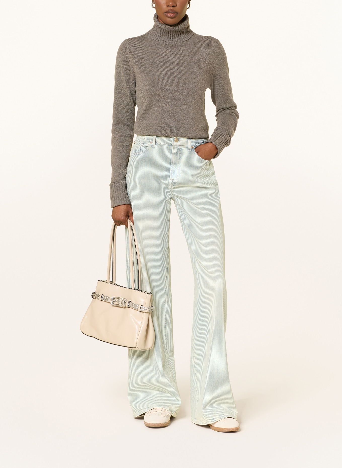 FTC CASHMERE Pull à col roulé en cachemire: TAUPE