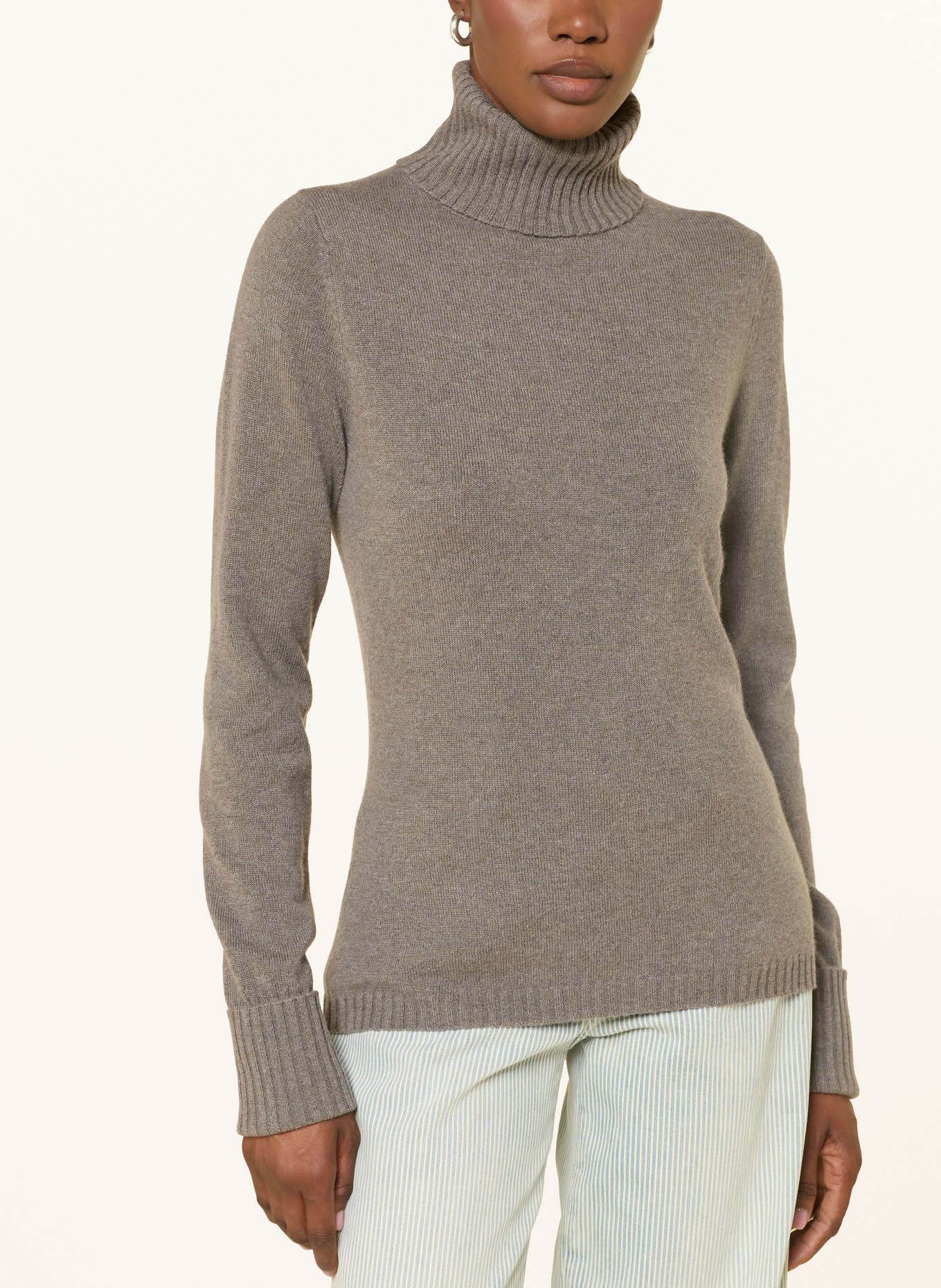 FTC CASHMERE Pull à col roulé en cachemire: TAUPE