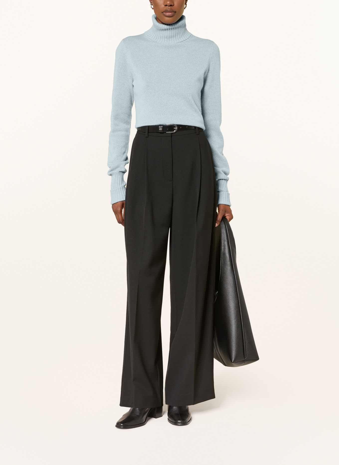 FTC CASHMERE Pull à col roulé en cachemire: BLEU CLAIR