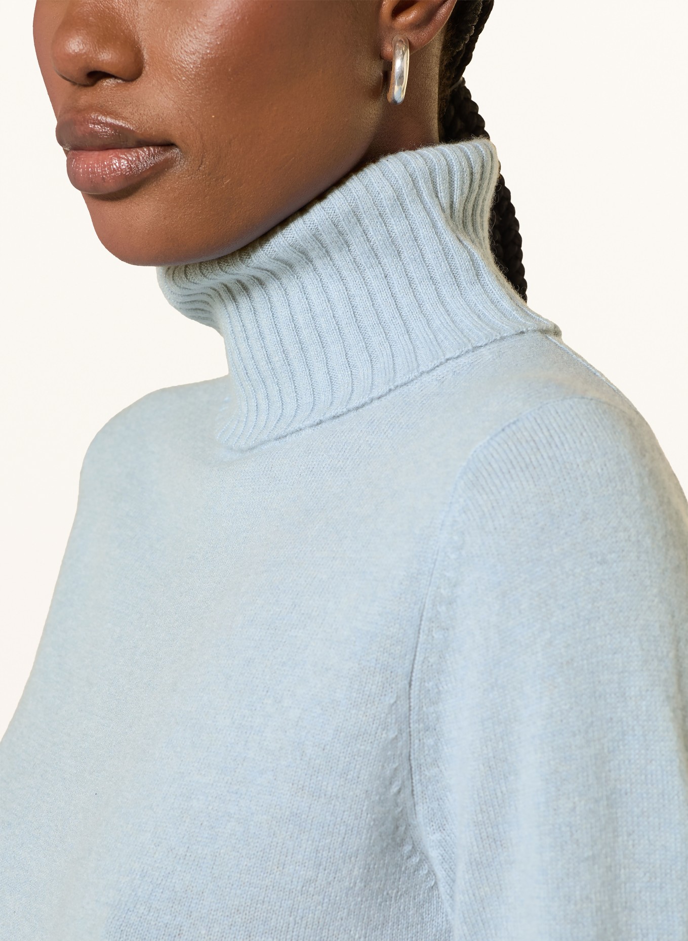 FTC CASHMERE Pull à col roulé en cachemire: BLEU CLAIR