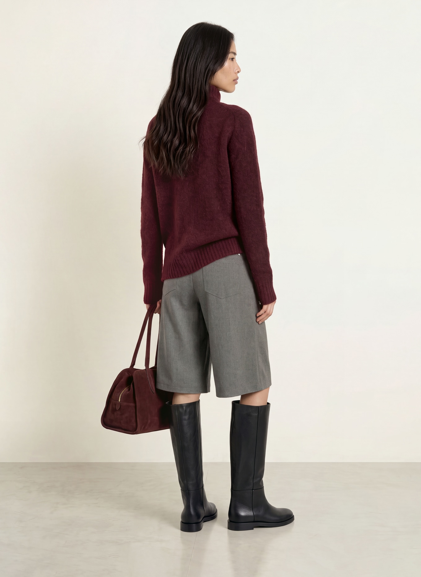 MOS MOSH MMERIM THORA sweater with alpaca: DARK RED