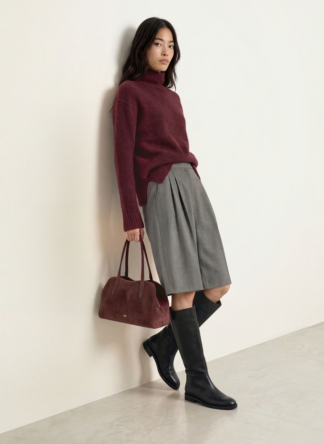 MOS MOSH MMERIM THORA sweater with alpaca: DARK RED