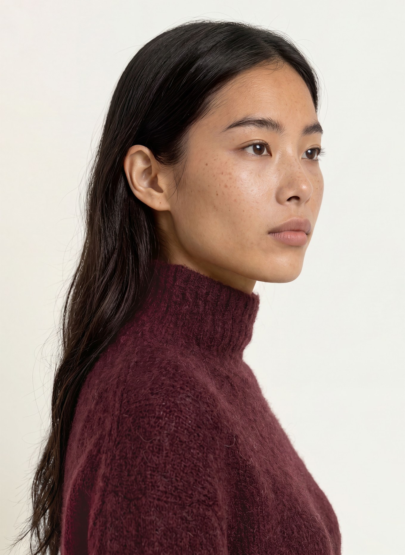 MOS MOSH MMERIM THORA sweater with alpaca: DARK RED
