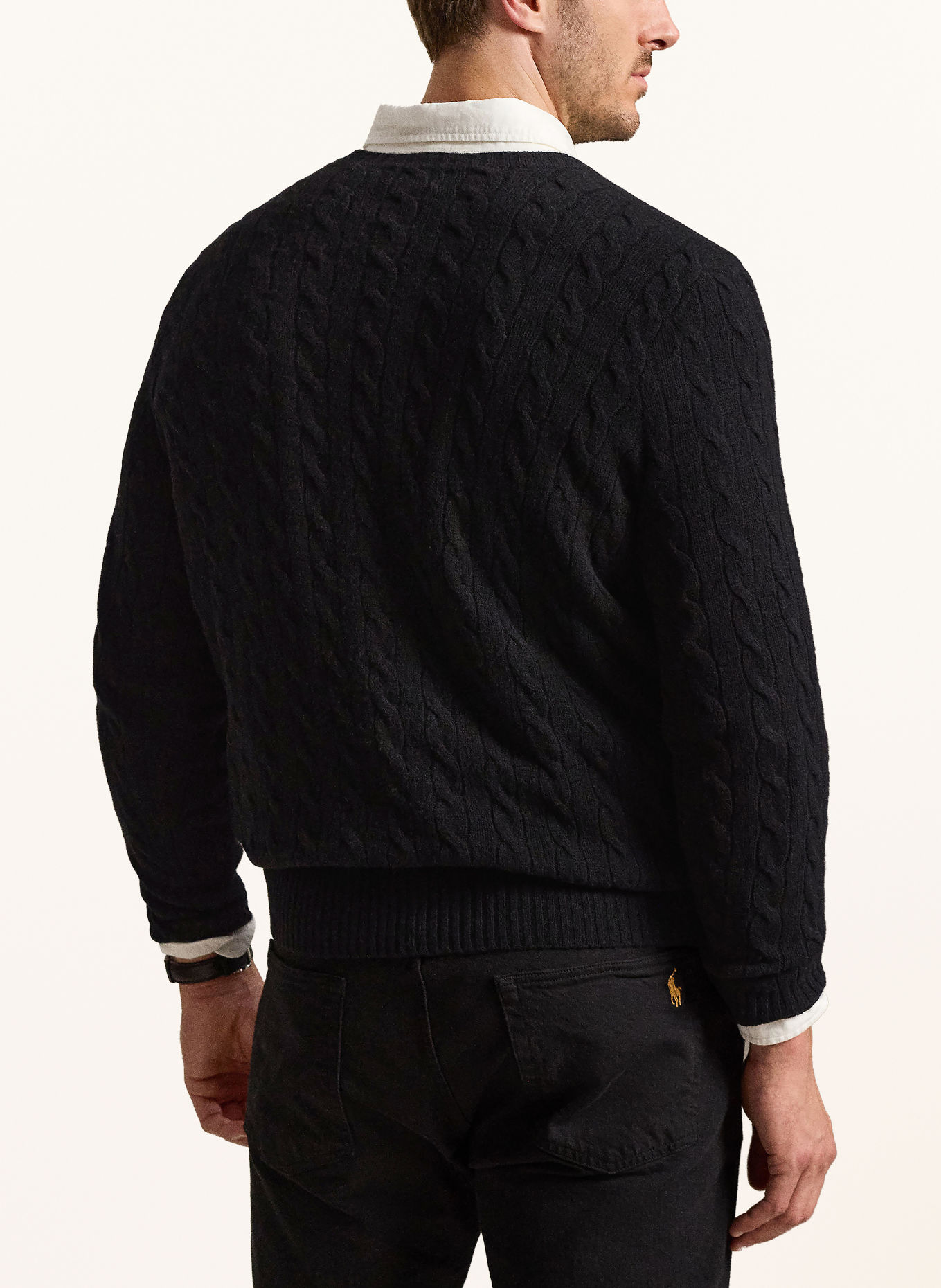 POLO RALPH LAUREN Big & Tall Pullover: SCHWARZ / GRAU
