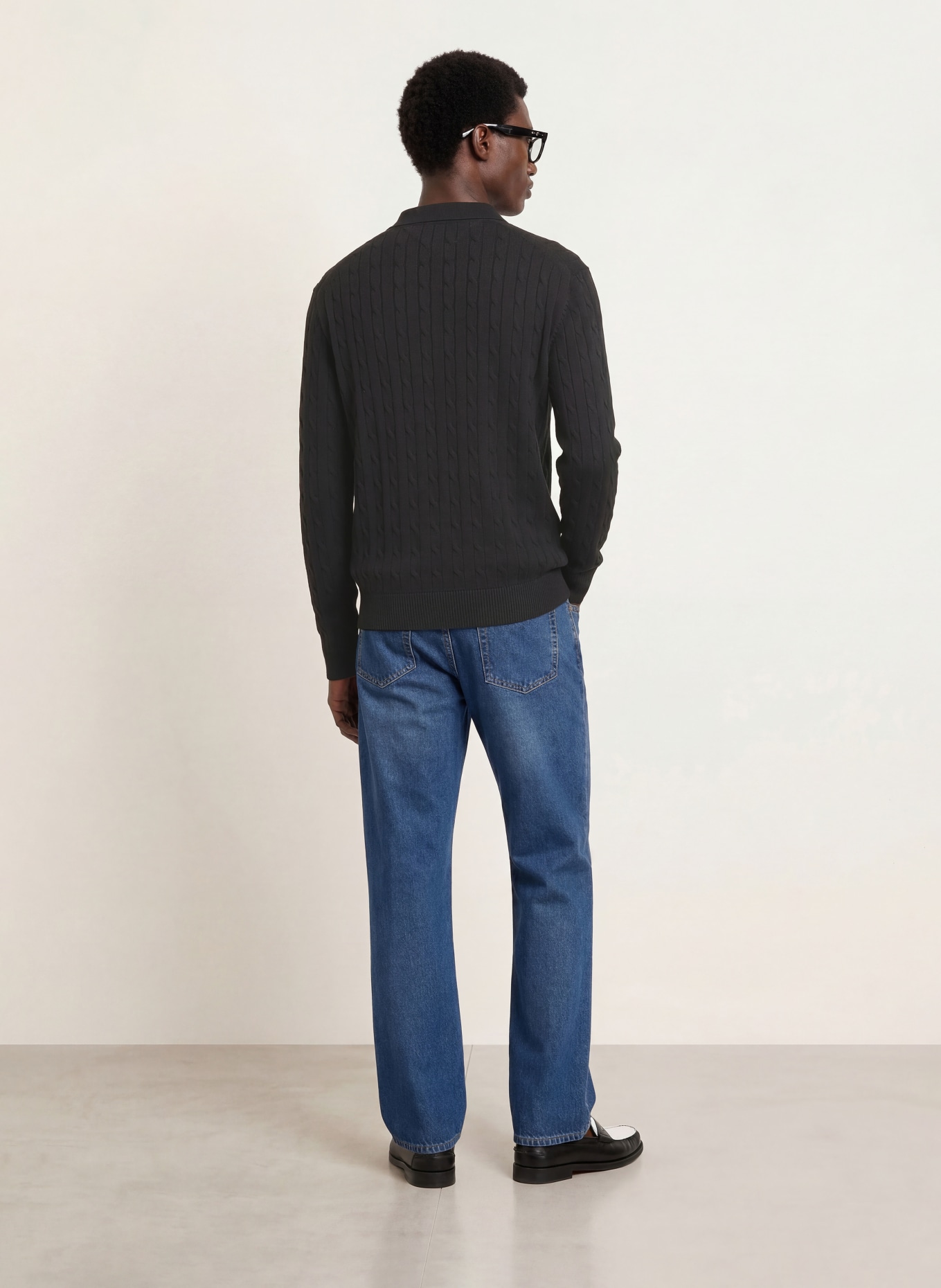 TOMMY HILFIGER Gebreid poloshirt: ZWART
