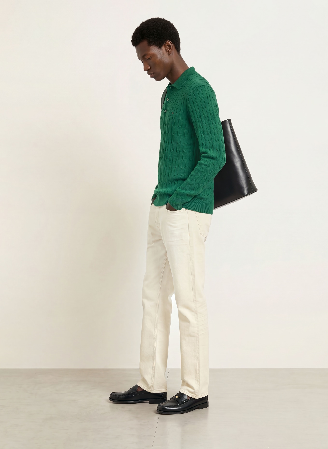 TOMMY HILFIGER Strick-Poloshirt: GRÜN