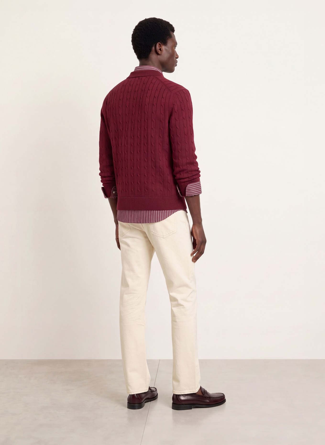 TOMMY HILFIGER Strick-Poloshirt: DUNKELROT