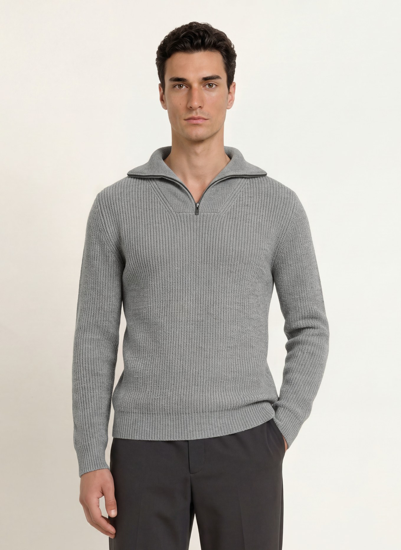 DANIELE FIESOLI Cashmere-Troyer: GRAU