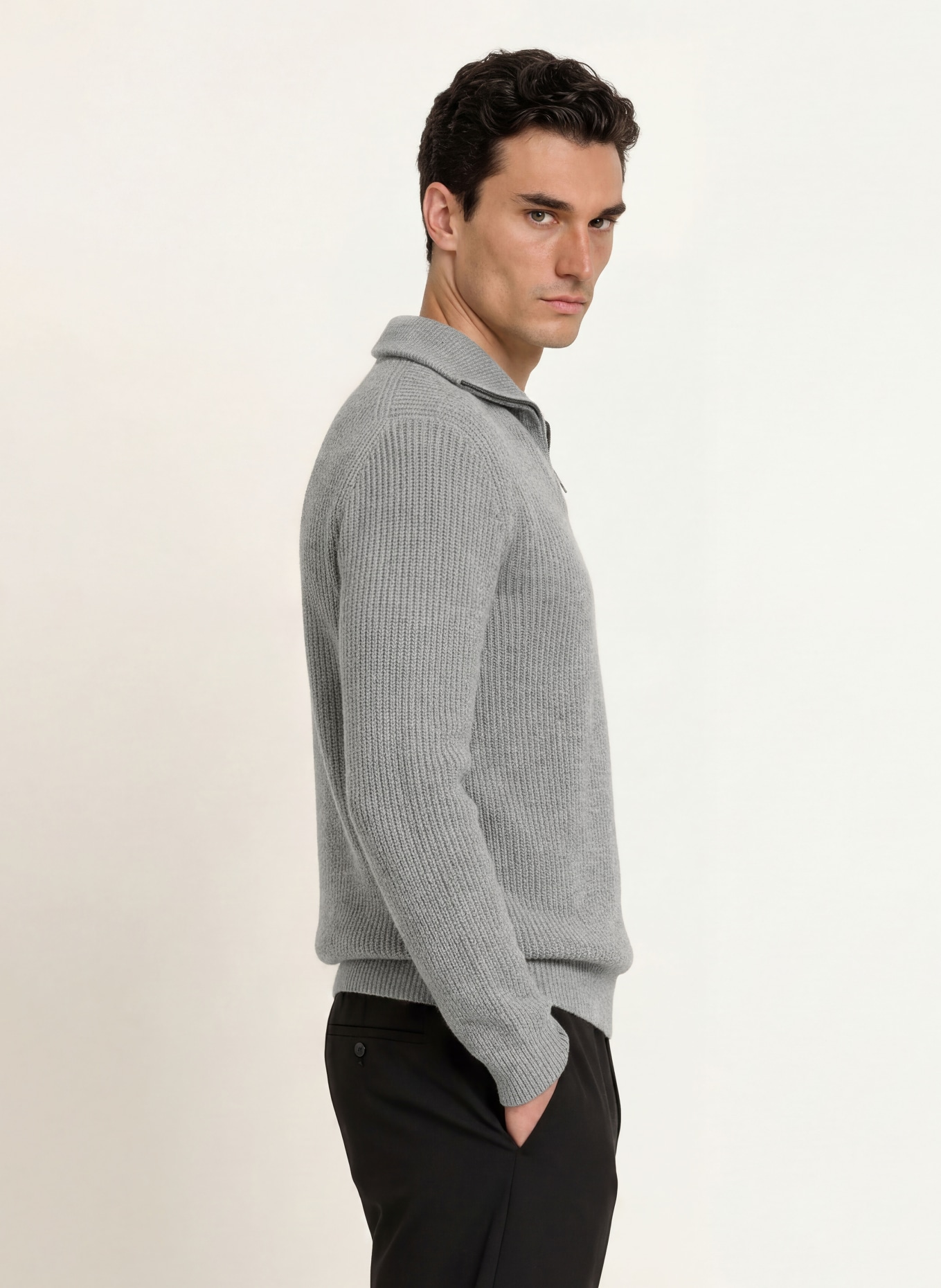 DANIELE FIESOLI Cashmere-Troyer: GRAU