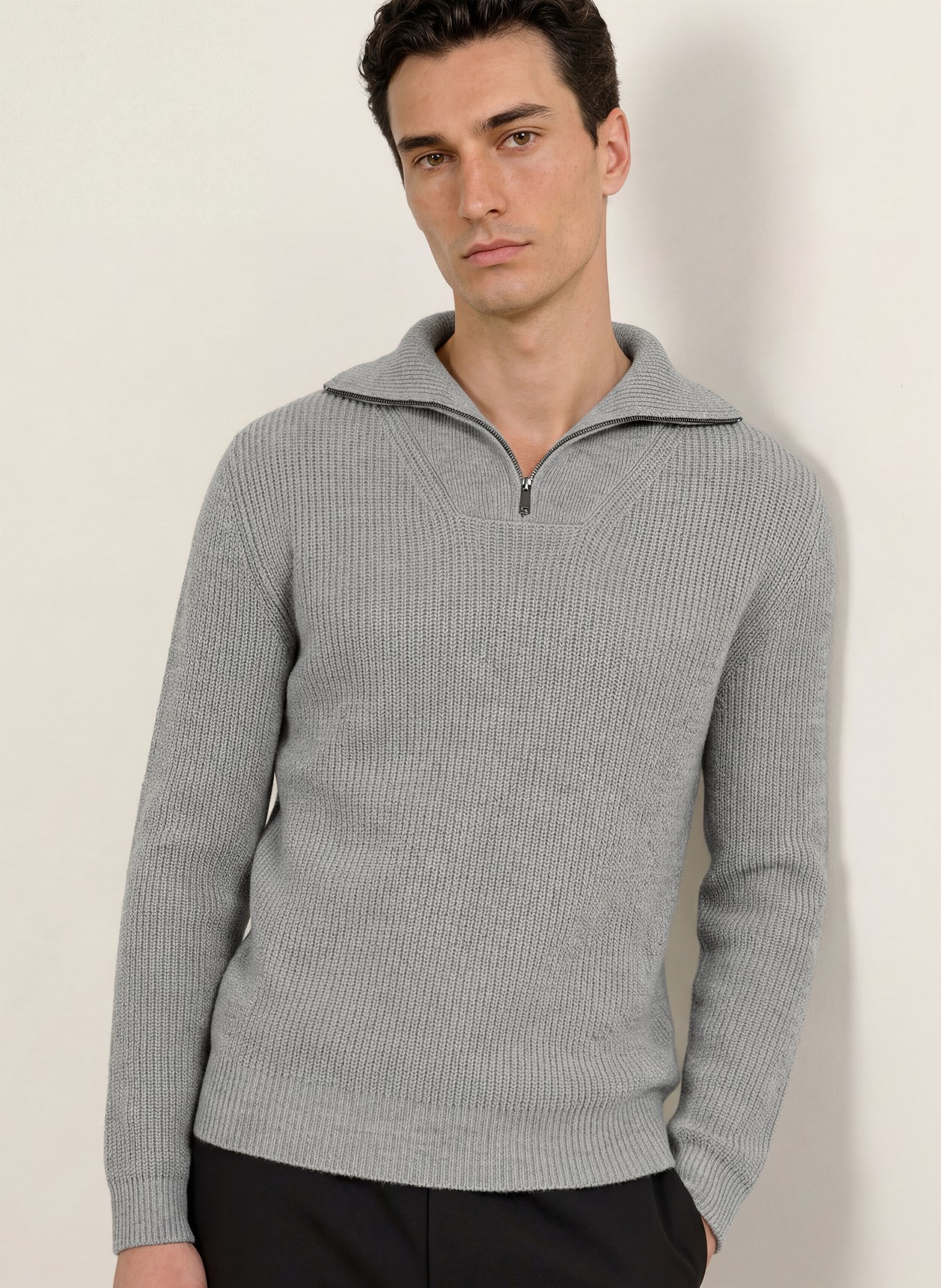 DANIELE FIESOLI Cashmere-Troyer: GRAU