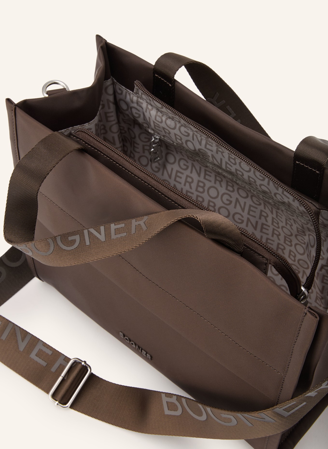 BOGNER MAXON MAYLIN handbag: DARK BROWN / SILVER