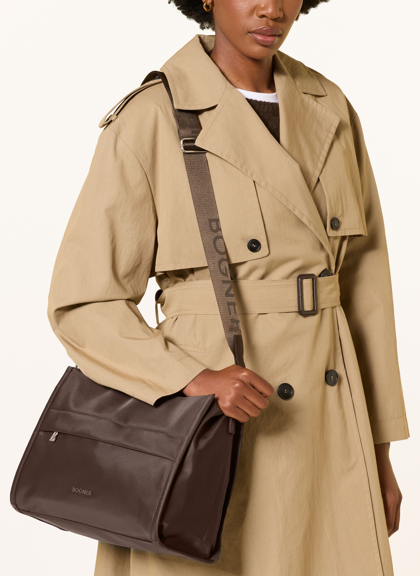 BOGNER Handtas MAXON MAYLIN: MARRON FONCÉ / ZILVER