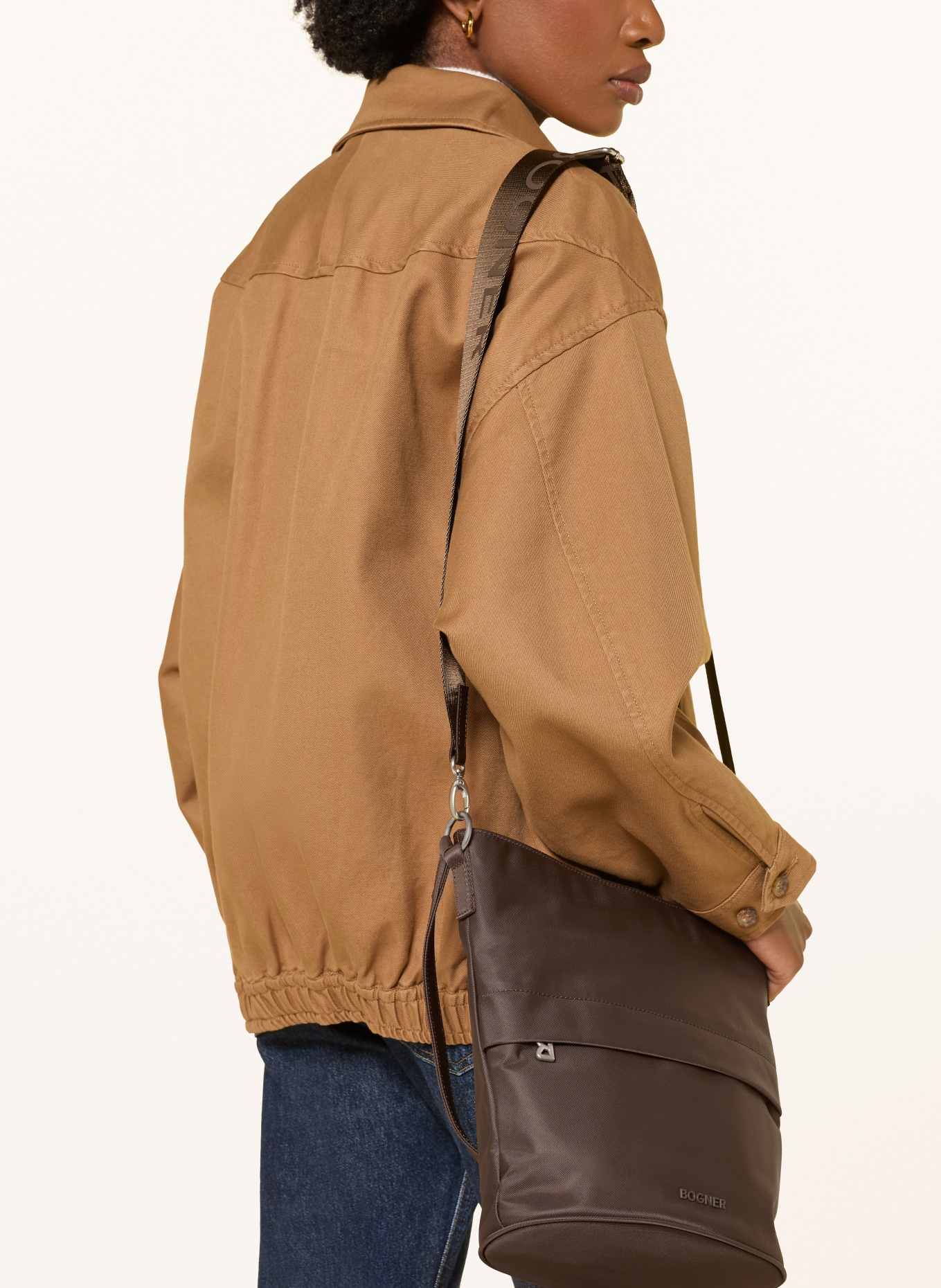 BOGNER schoudertas: MARRON FONCÉ / ZILVER