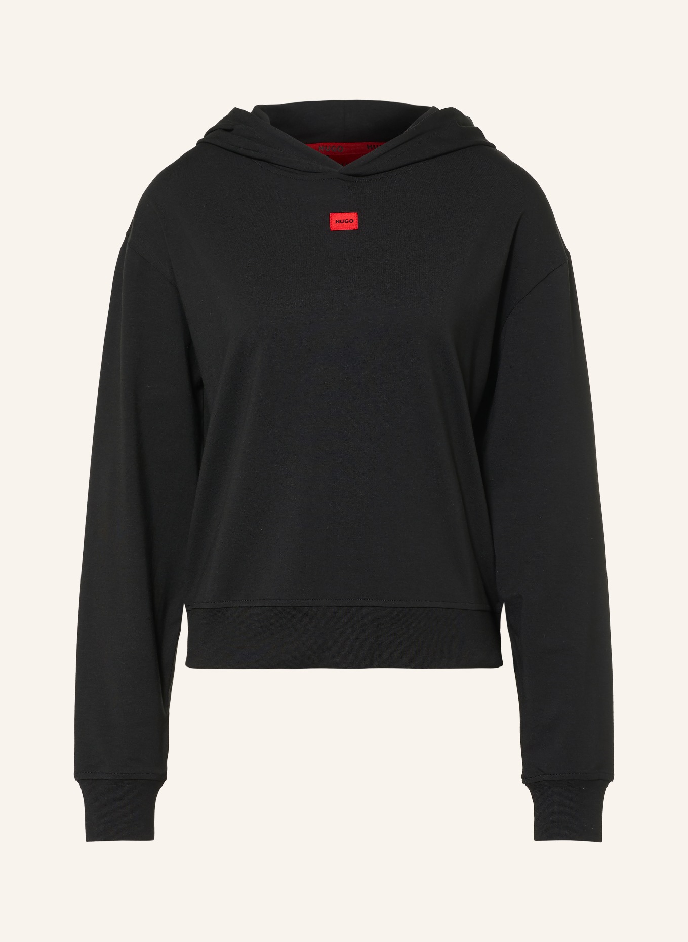 HUGO SIGNATURE lounge hoodie: BLACK