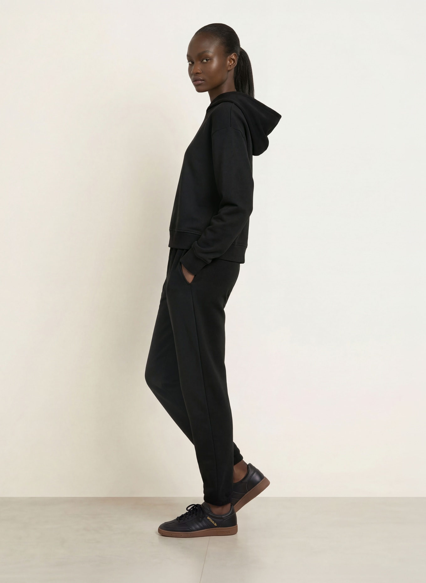 HUGO SIGNATURE lounge hoodie: BLACK