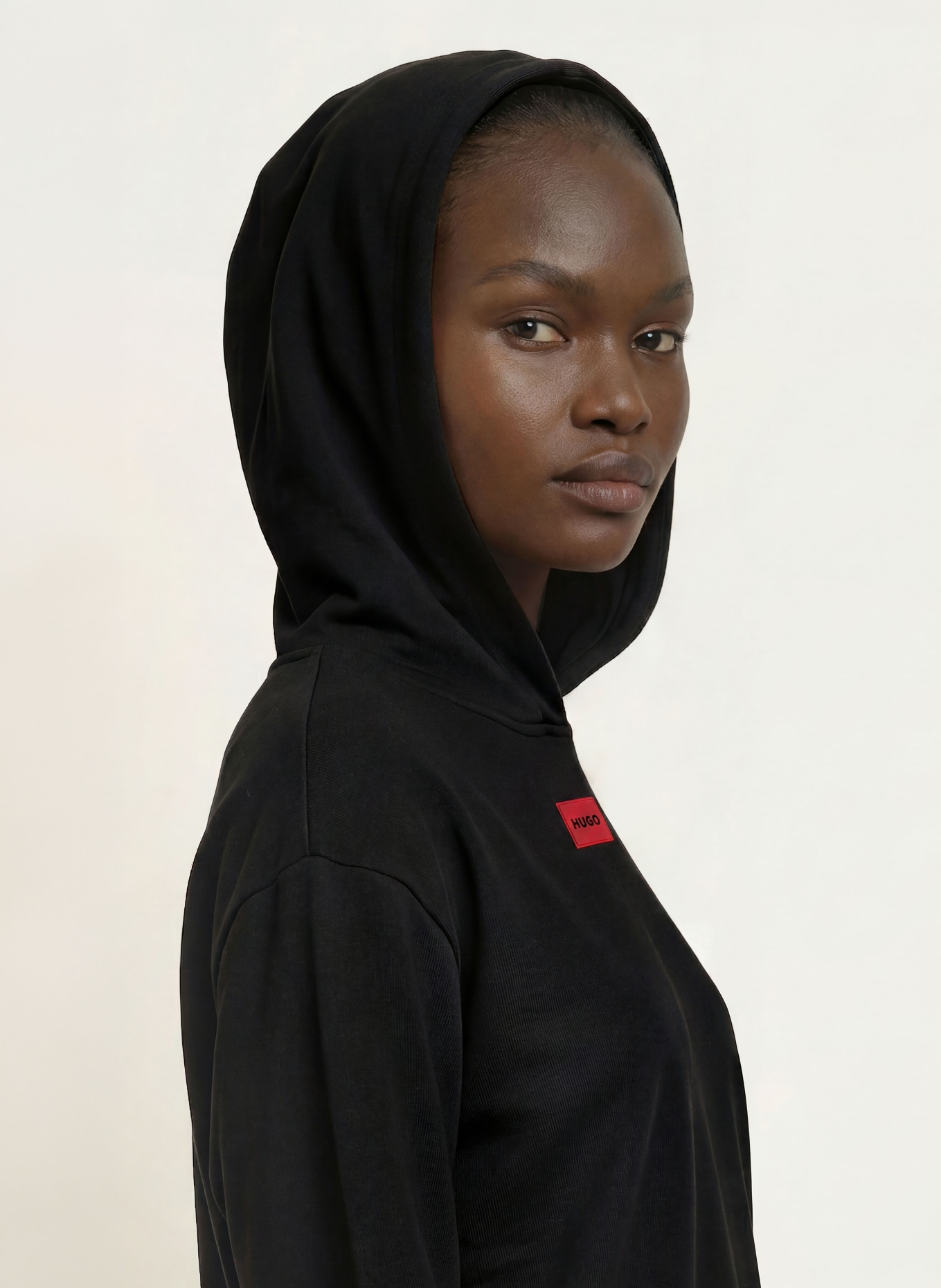HUGO SIGNATURE lounge hoodie: BLACK