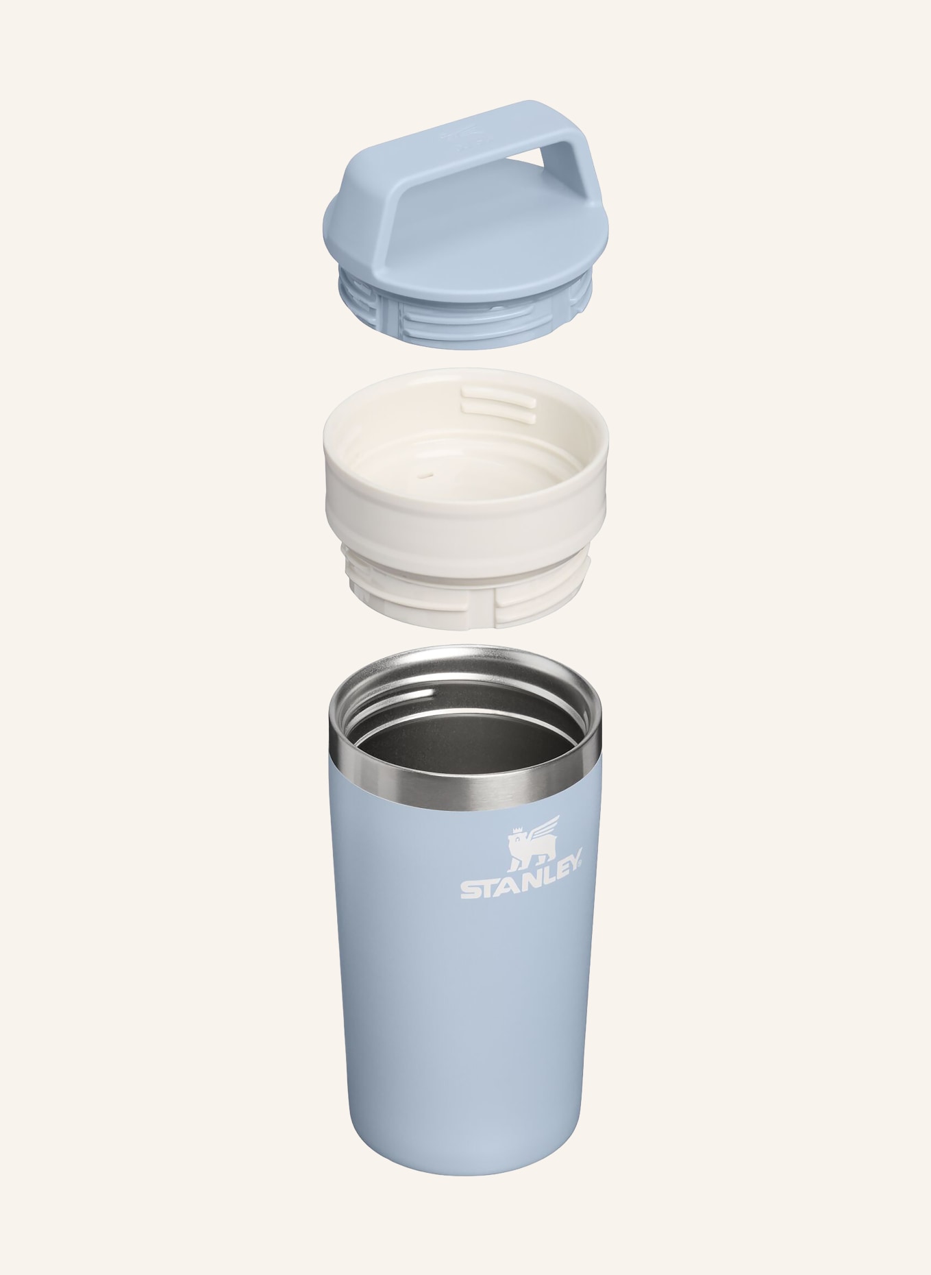 STANLEY Termohrnek THE CAFÉ-TO-GO TRAVEL MUG: TMAVĚ MODRÁ / STŘÍBRNÁ