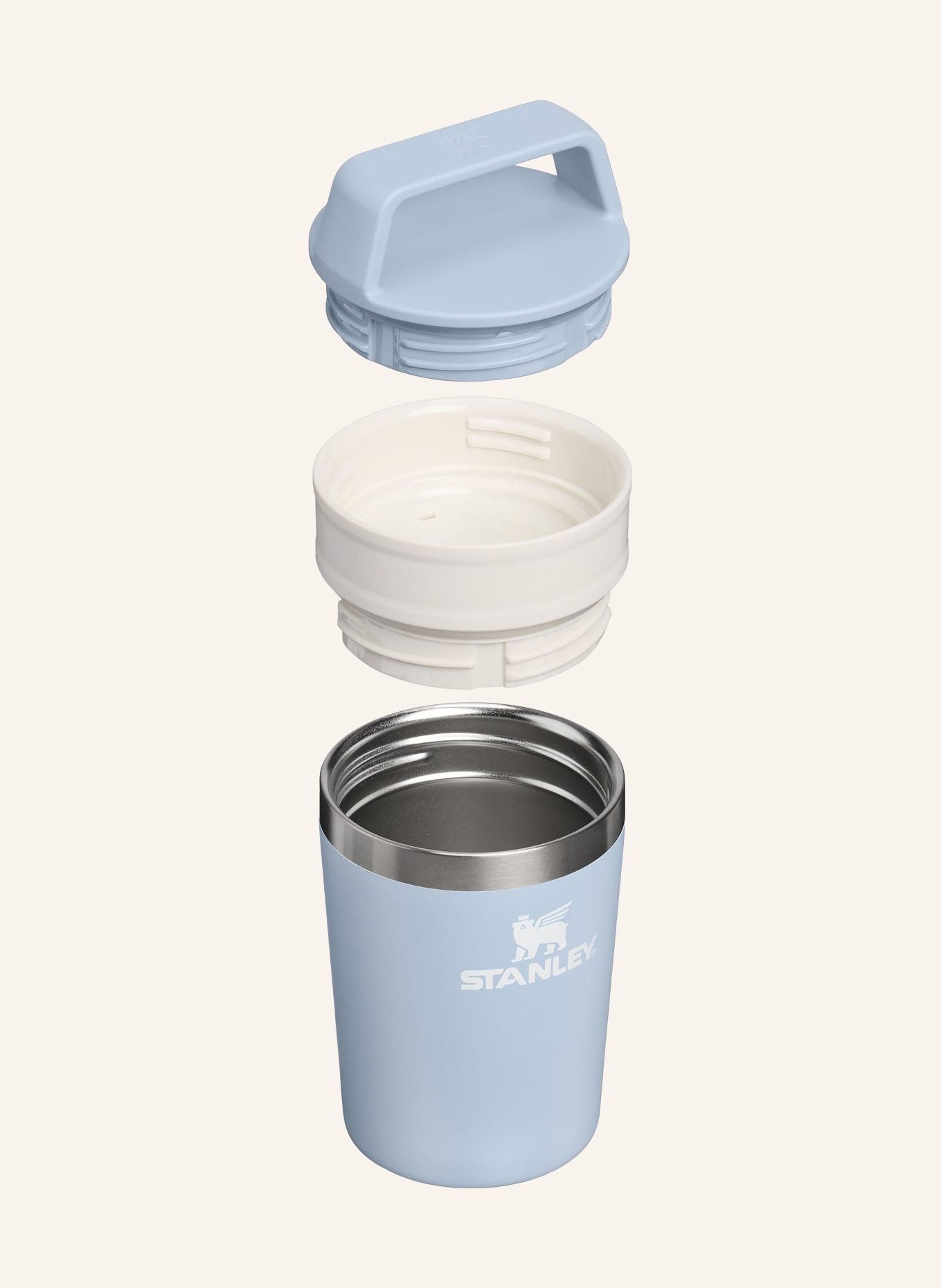 STANLEY Termohrnek THE CAFÉ-TO-GO TRAVEL MUG: TMAVĚ MODRÁ / STŘÍBRNÁ