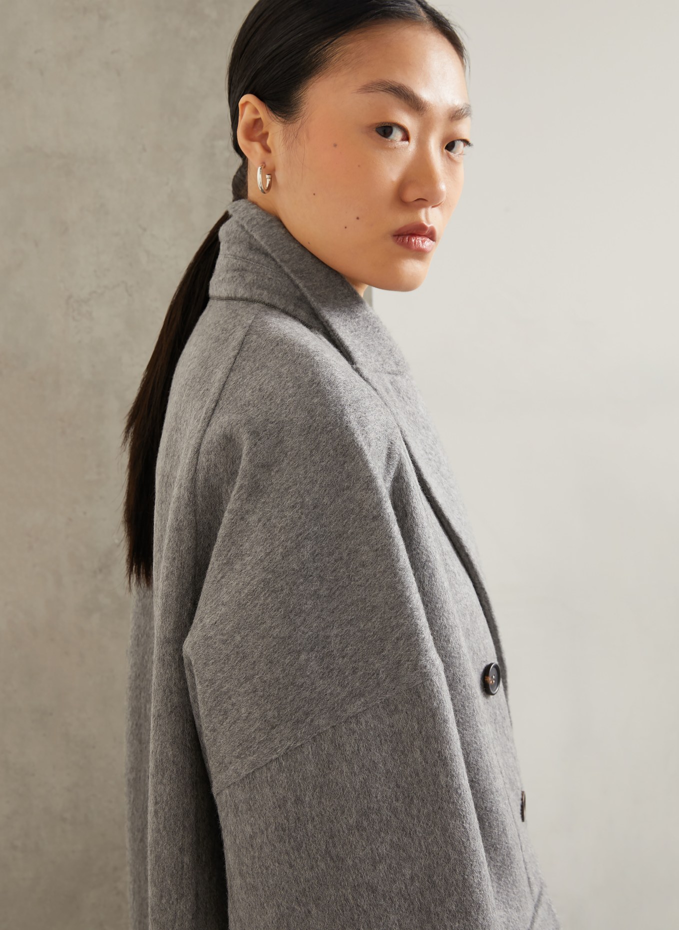 BRUNELLO CUCINELLI Cashmere coat: GRAY
