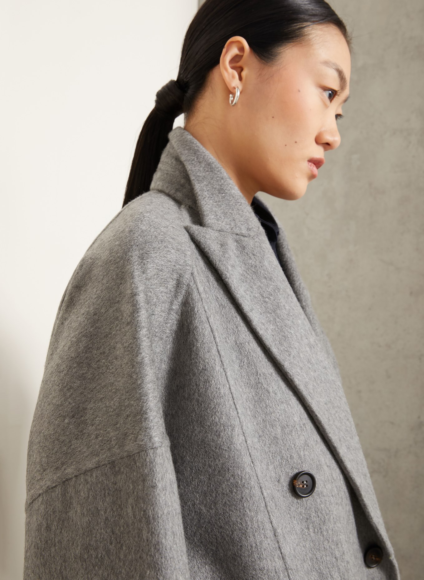 BRUNELLO CUCINELLI Cashmere coat: GRAY