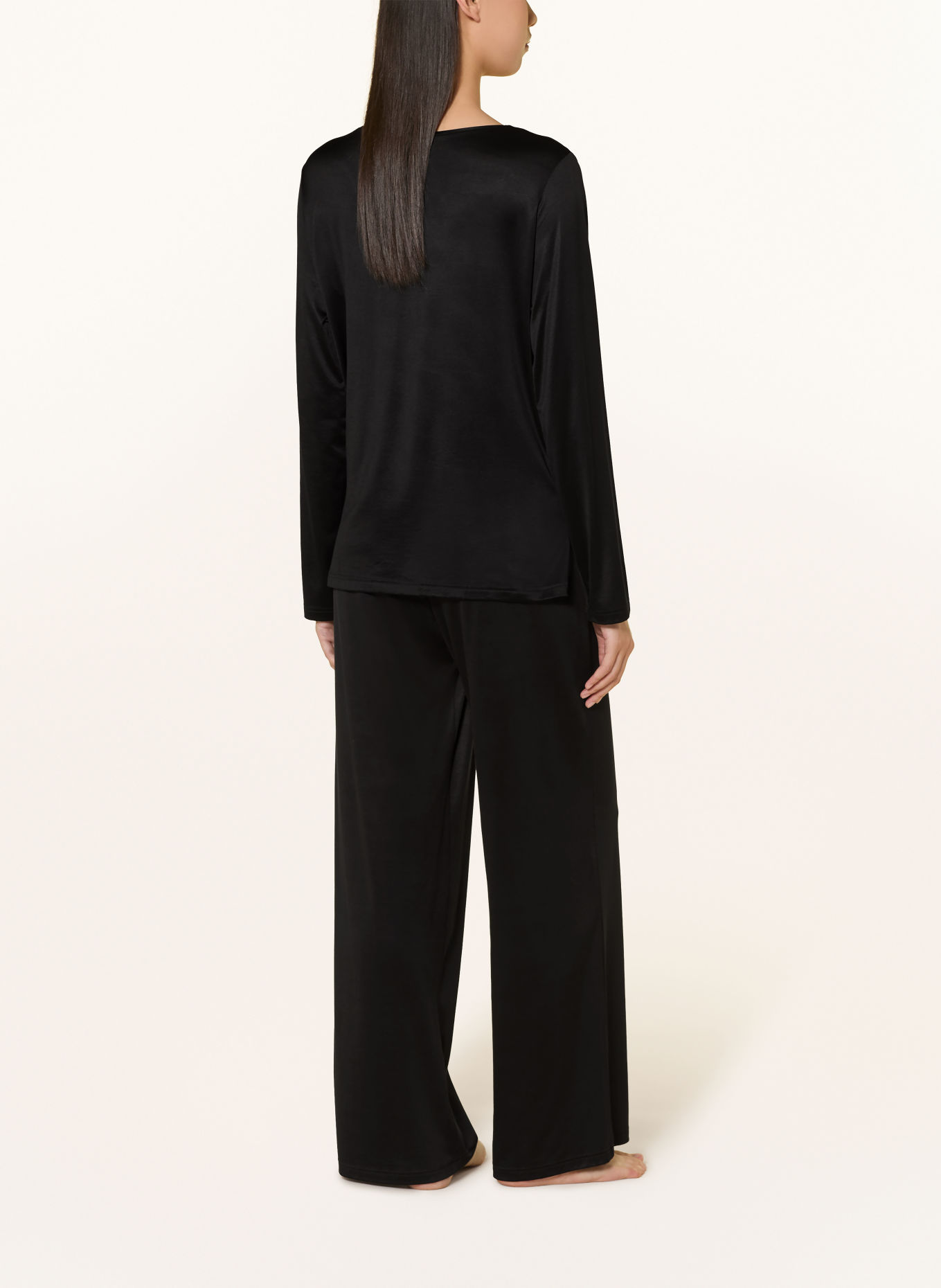 mey Schlafhose Serie PURE SHINE aus Satin: SCHWARZ