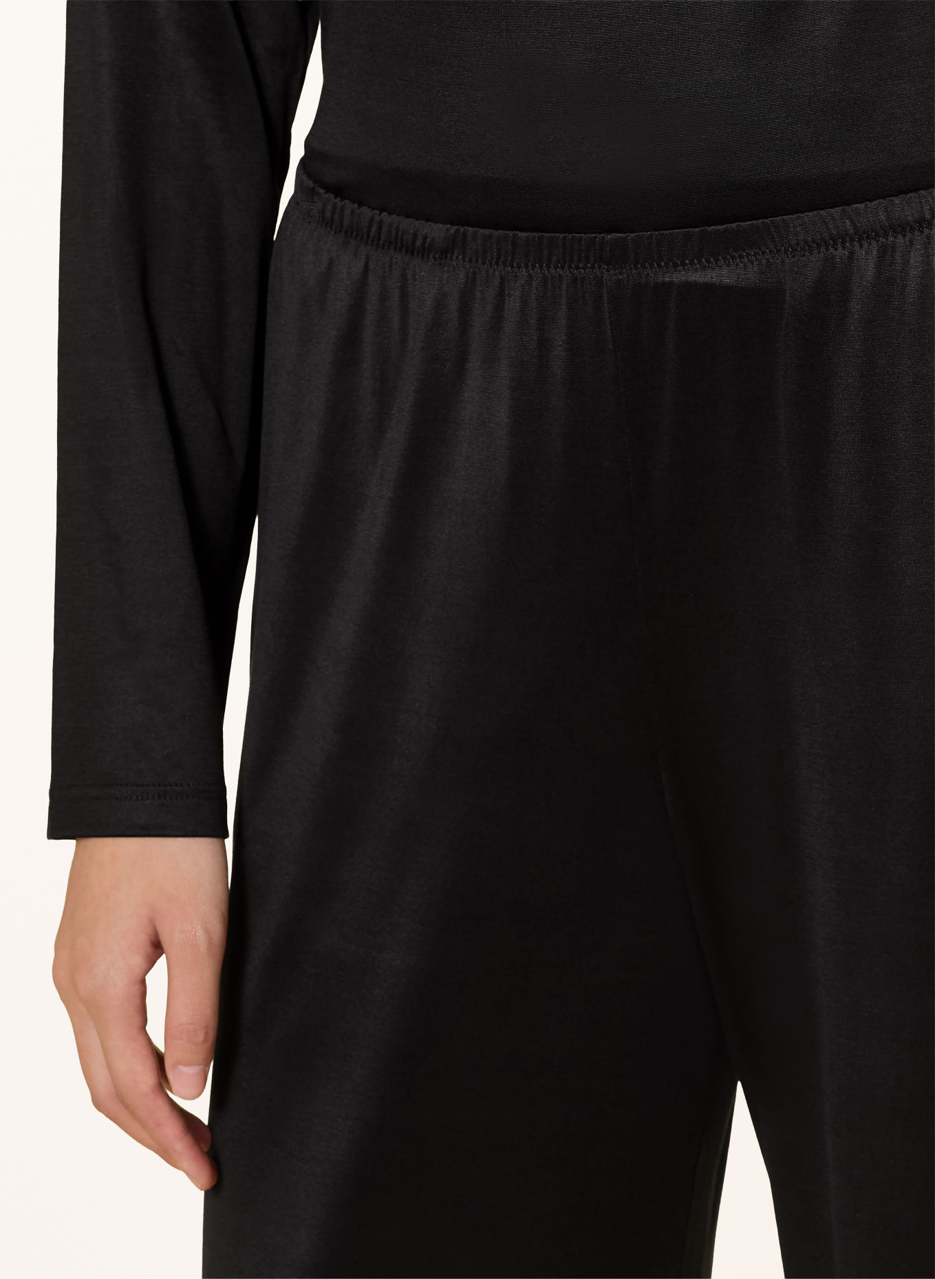 mey Schlafhose Serie PURE SHINE aus Satin: SCHWARZ