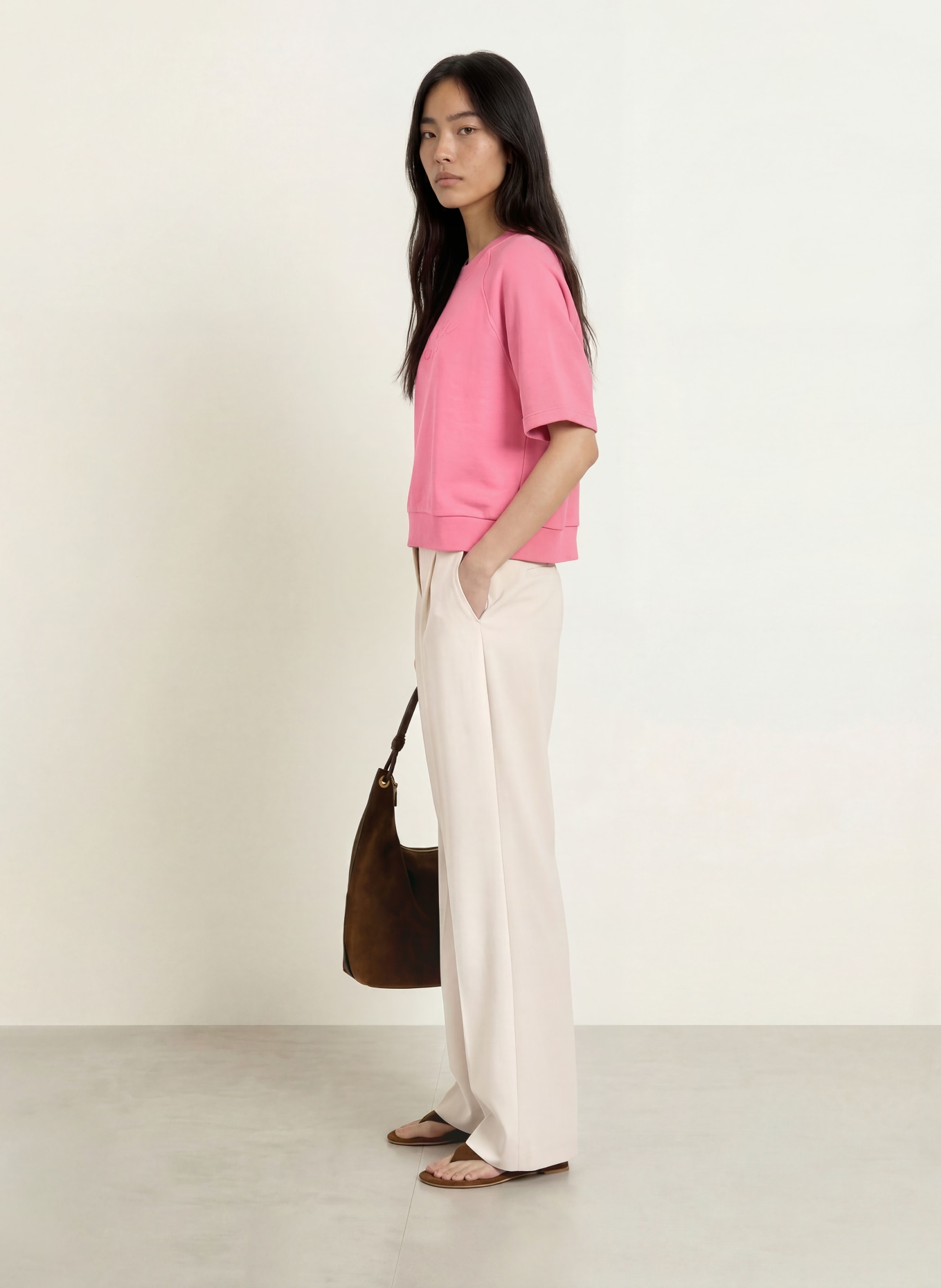 CATNOIR Sweatshirt with 3/4 sleeves: PINK