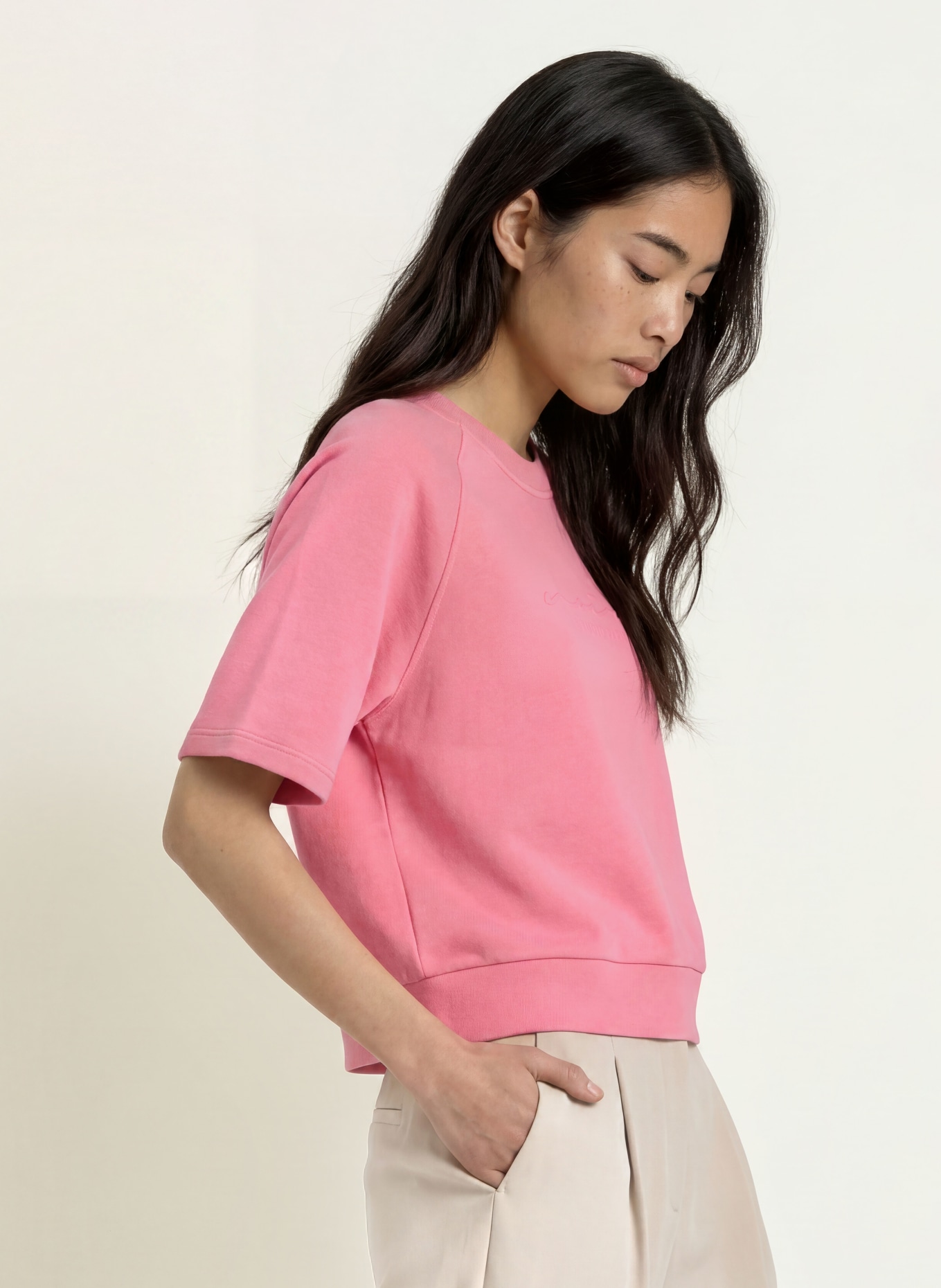 CATNOIR Sweatshirt with 3/4 sleeves: PINK