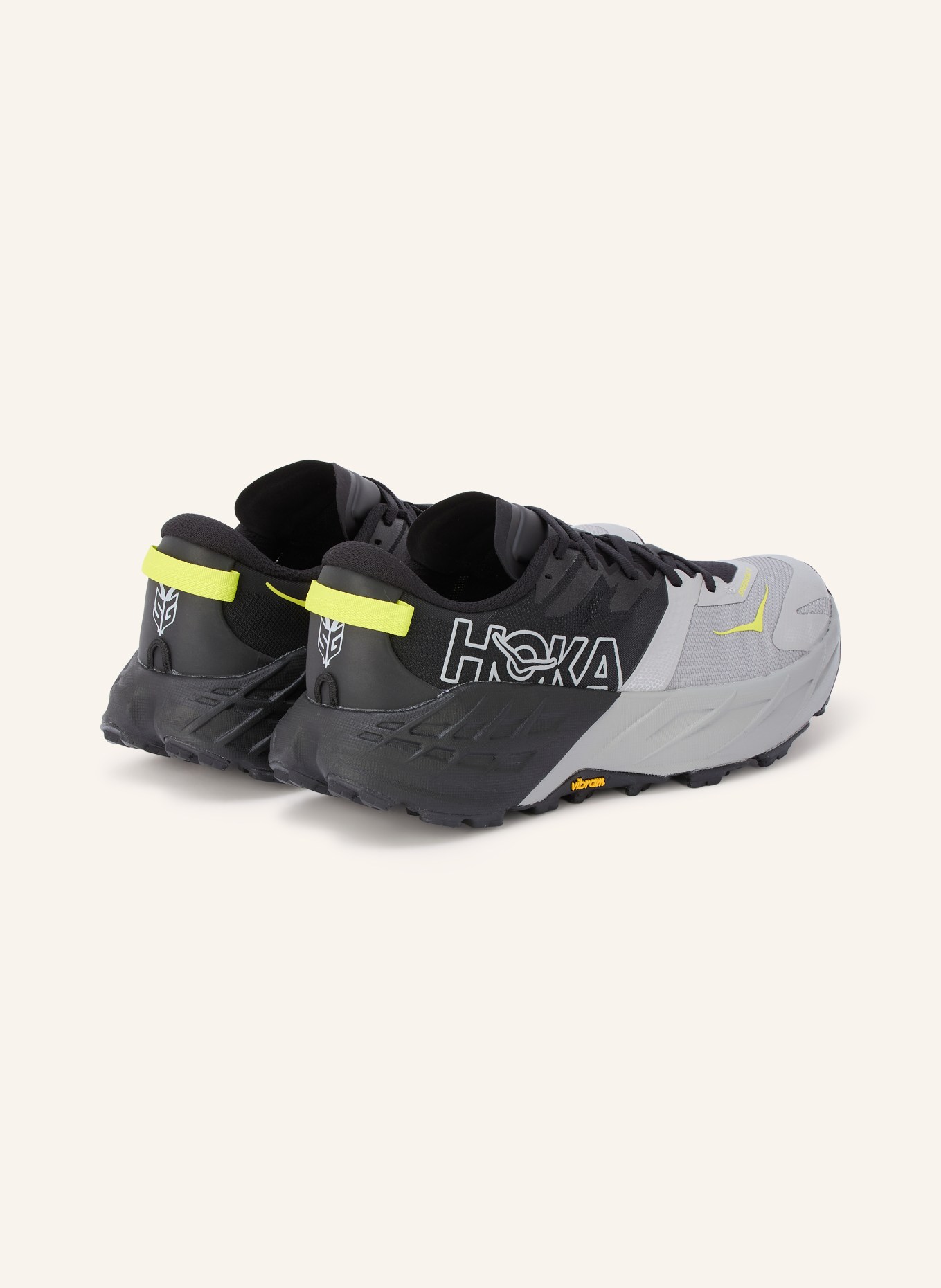 HOKA SPEEDGOAT 7 Trail Running Shoes: GRAY / NEON YELLOW / BLACK
