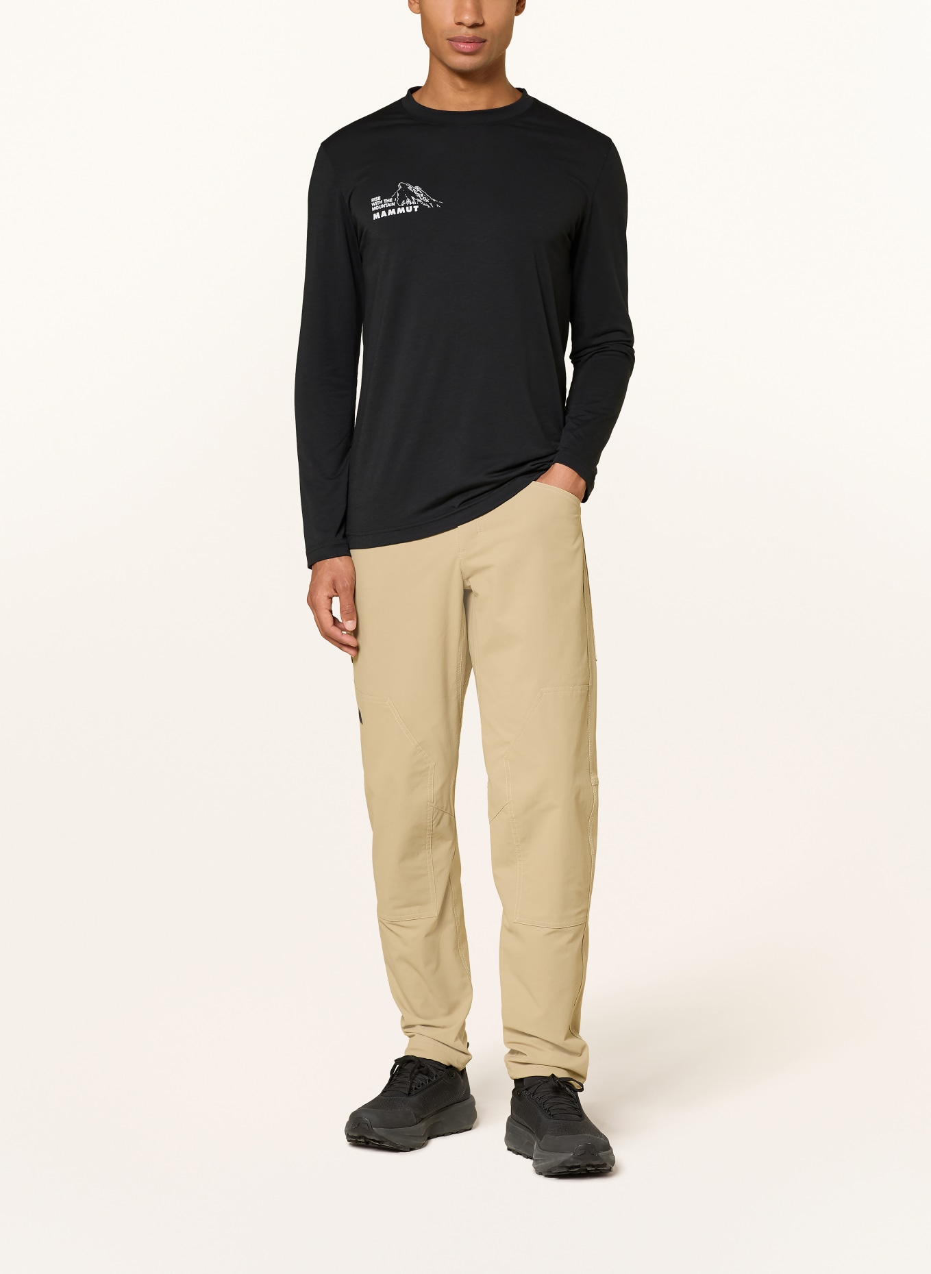 MAMMUT Long-sleeve shirt MOUNTAIN BLUEMLISALPHORN: BLACK