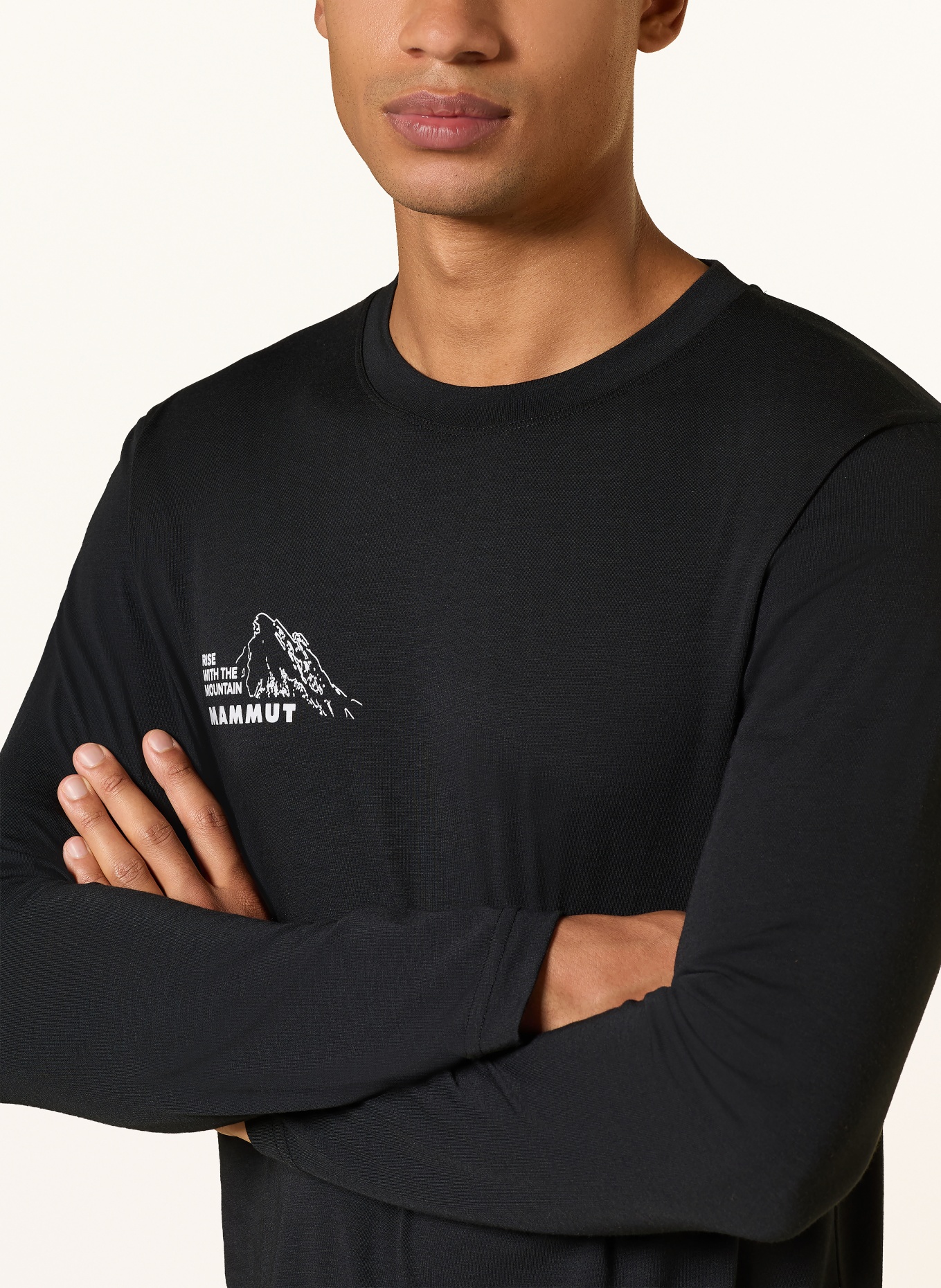 MAMMUT Long-sleeve shirt MOUNTAIN BLUEMLISALPHORN: BLACK