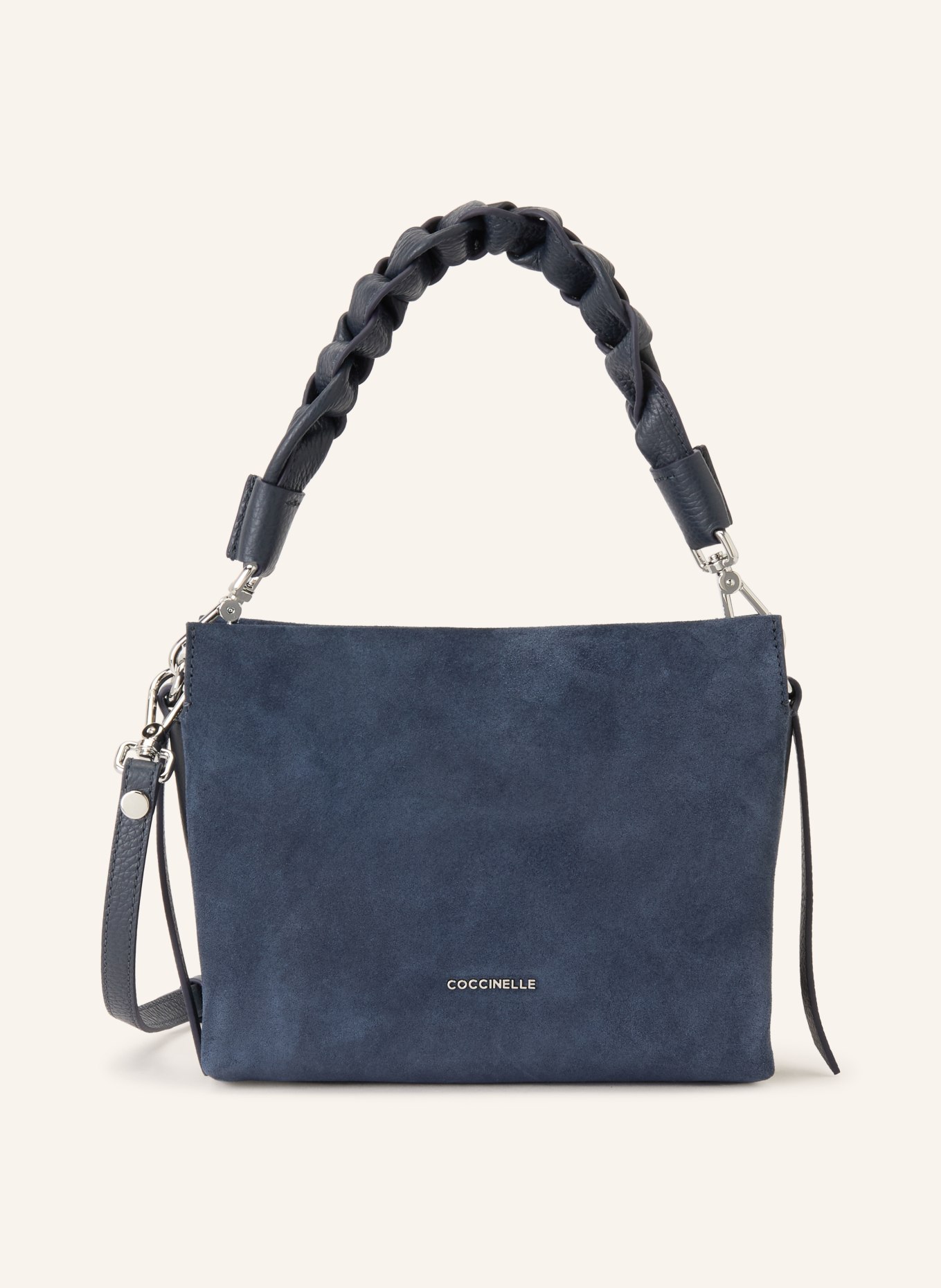 COCCINELLE handtas: DONKERBLAUW / ZILVER