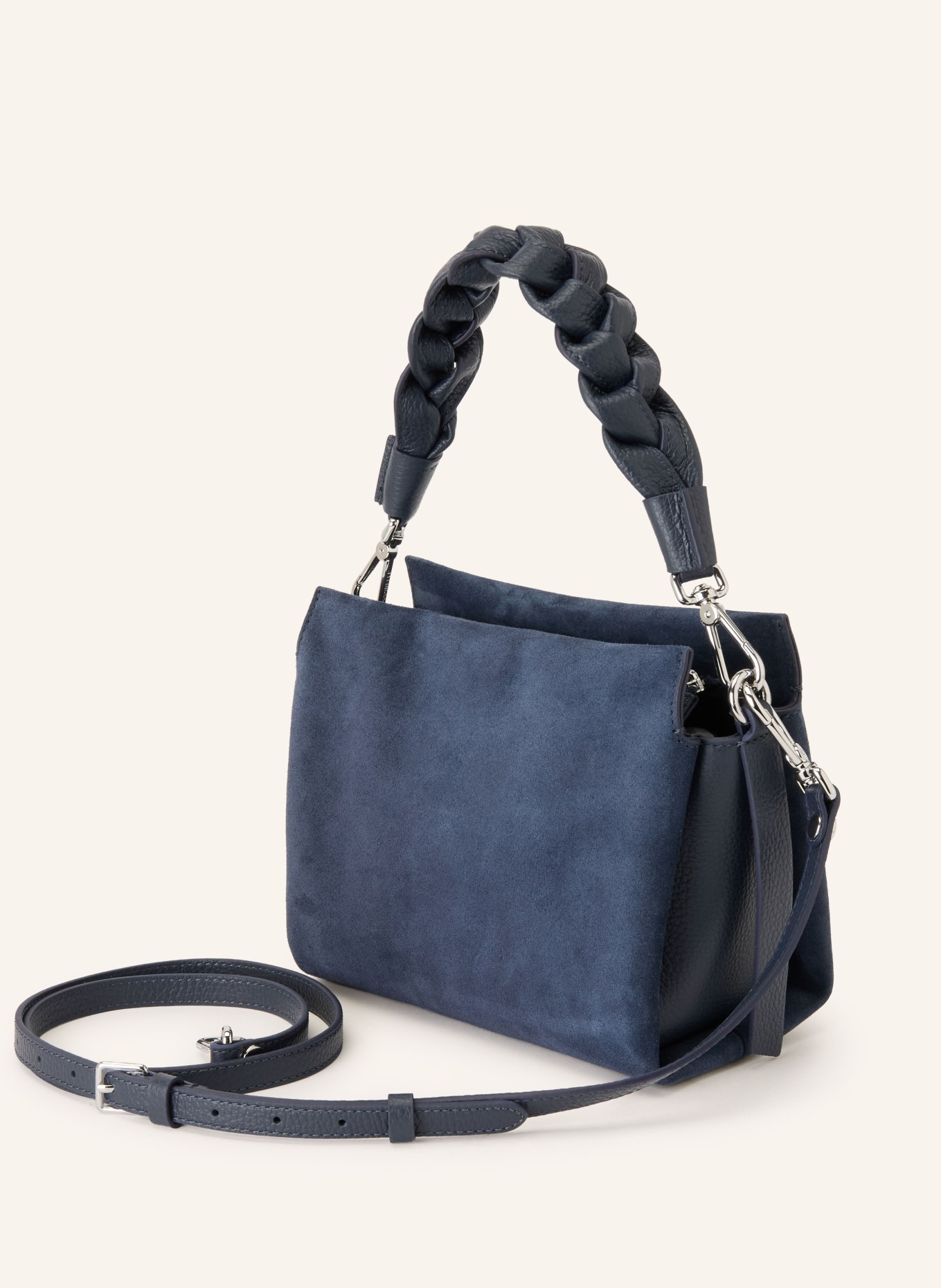 COCCINELLE handtas: DONKERBLAUW / ZILVER