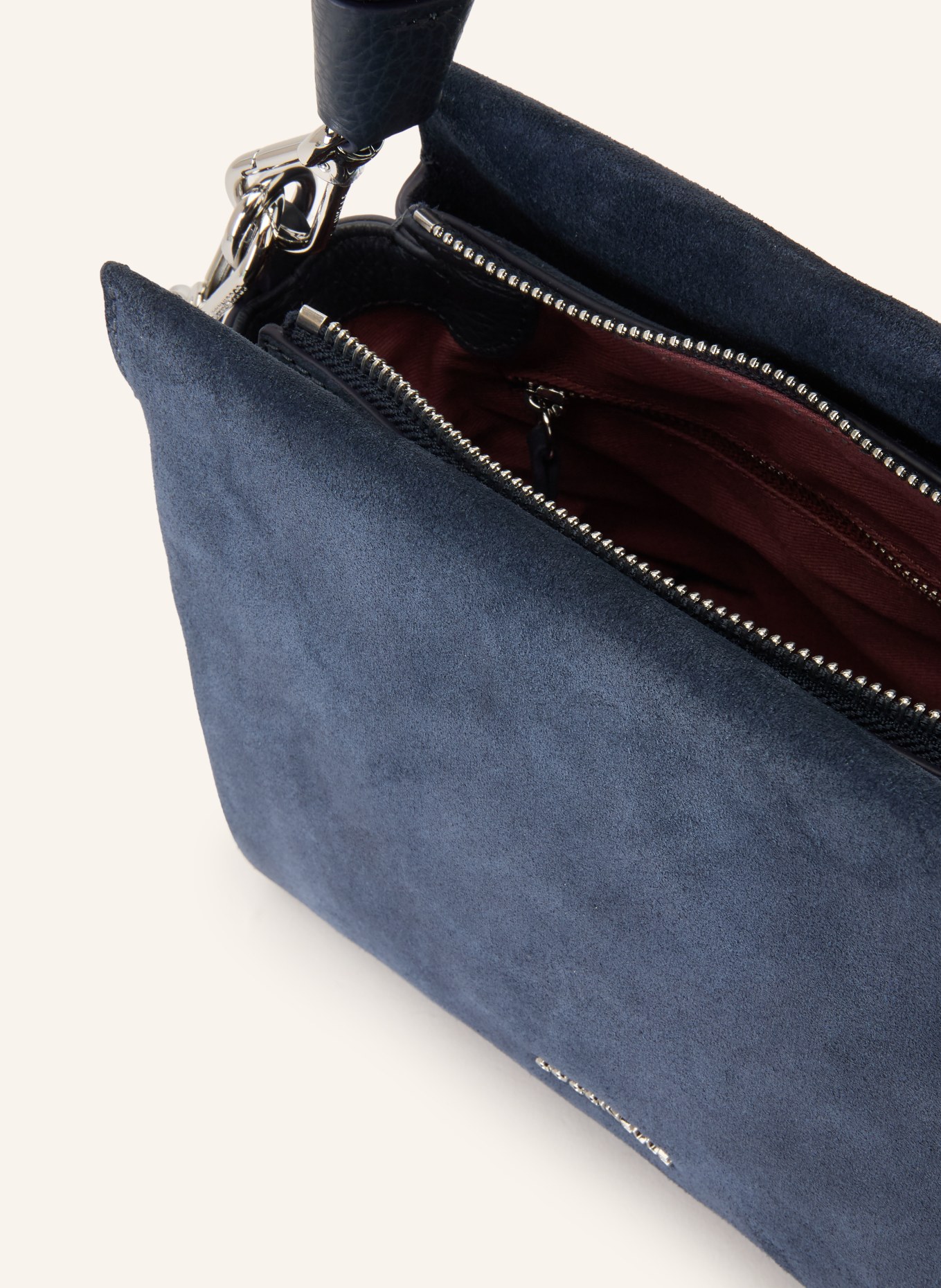 COCCINELLE handtas: DONKERBLAUW / ZILVER