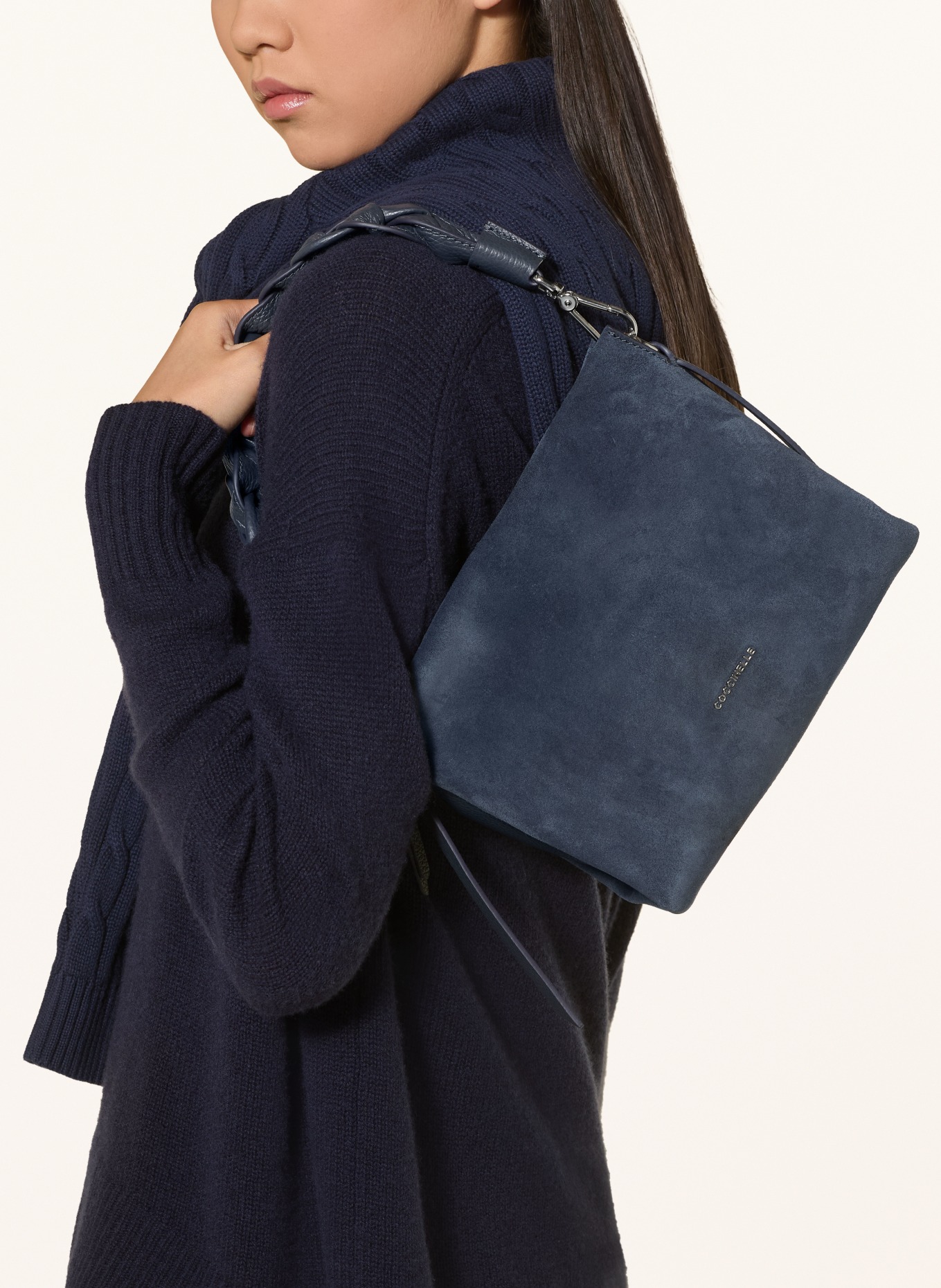 COCCINELLE Handtasche: DUNKELBLAU / SILBER