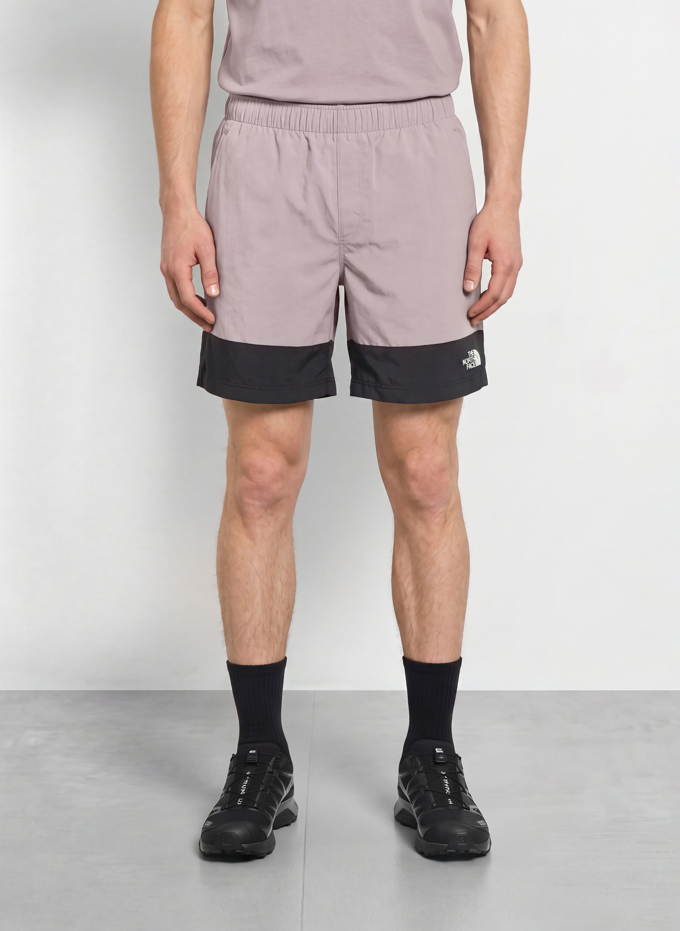 THE NORTH FACE 2-i-1-trekkingshorts LEYNAR: GRÅ / VIT / SVART